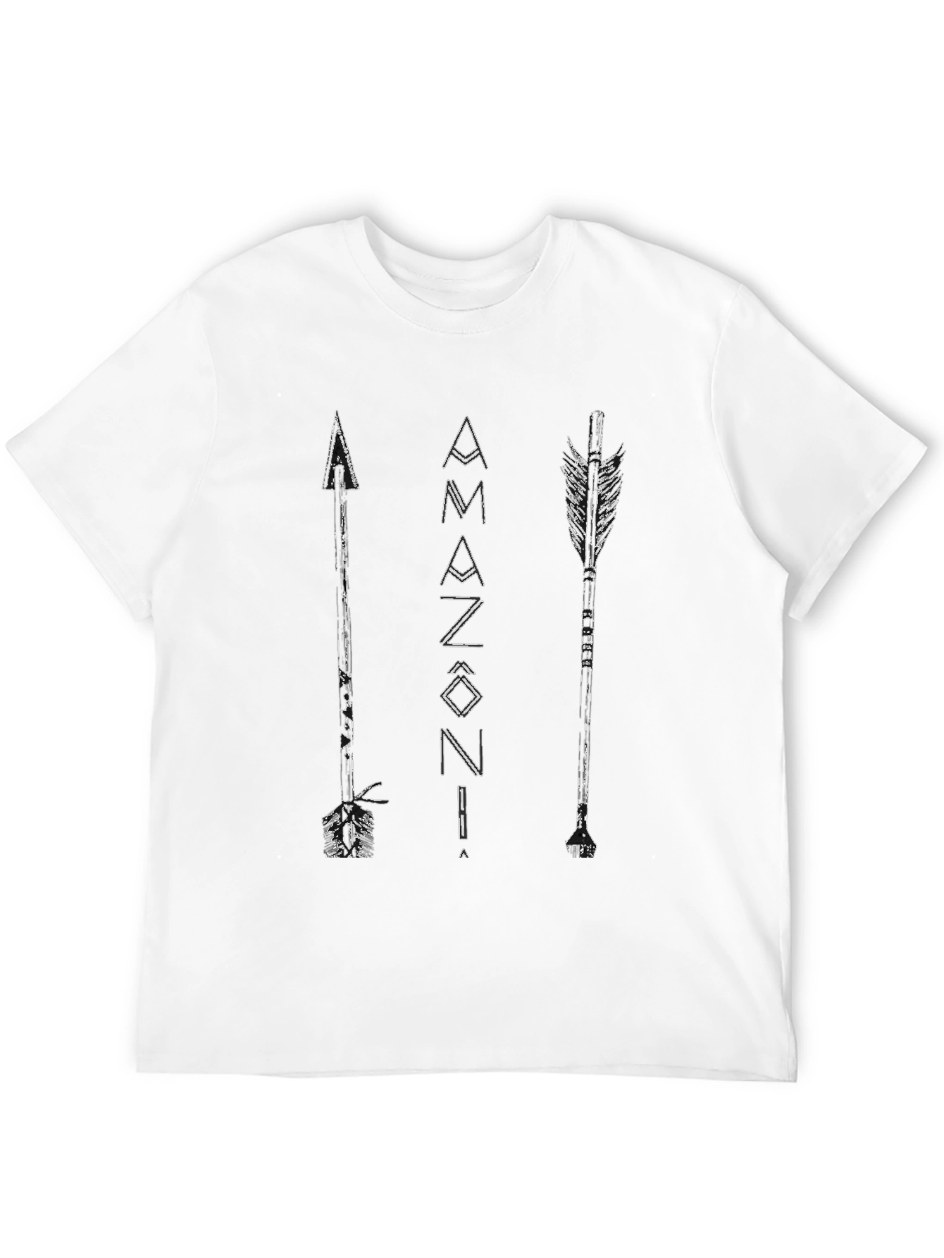 Amazonia Arrows Graphic Tee - Black Cotton T-Shirt