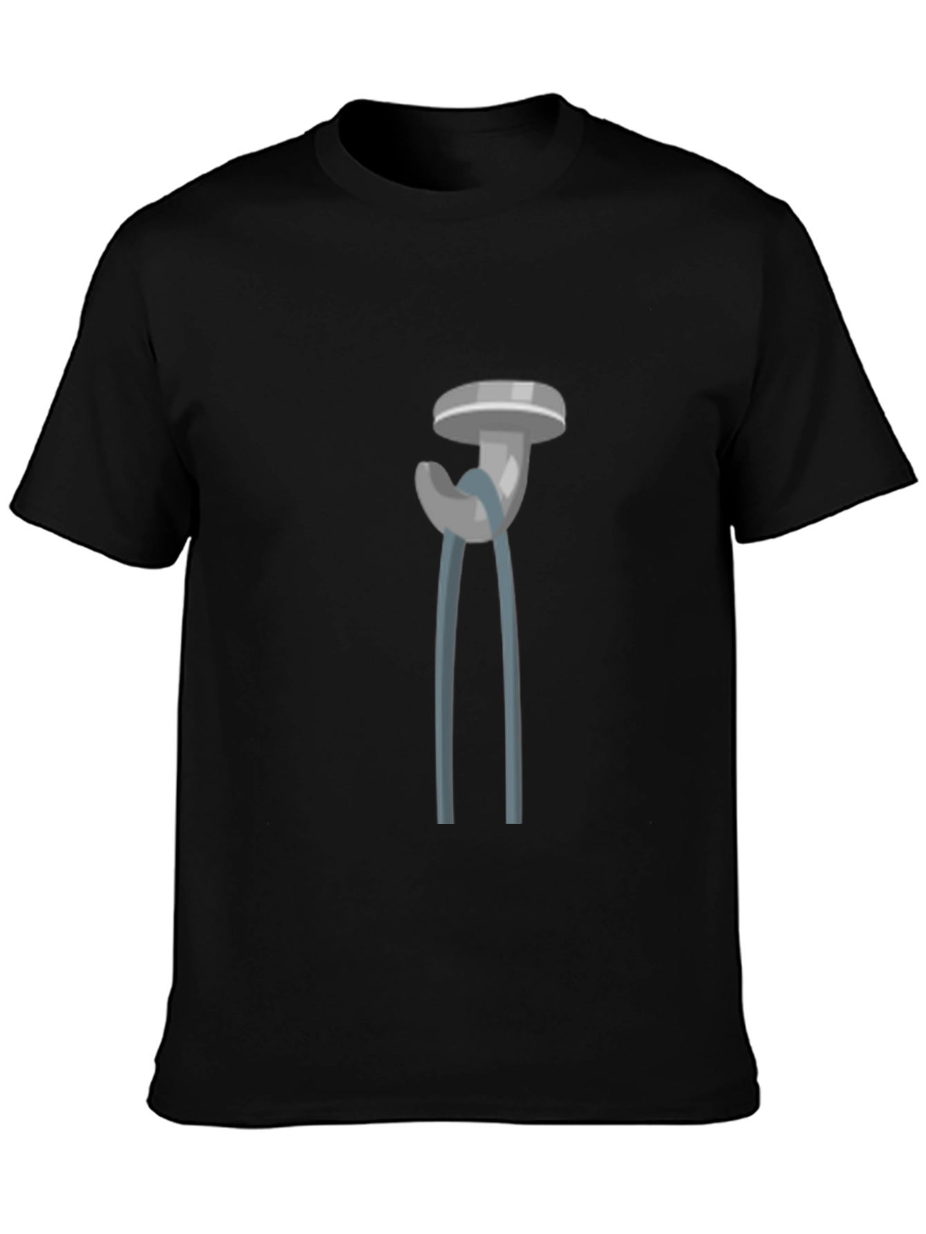 Novelty Cartoon Pliers Graphic Tee - Black Cotton Blend