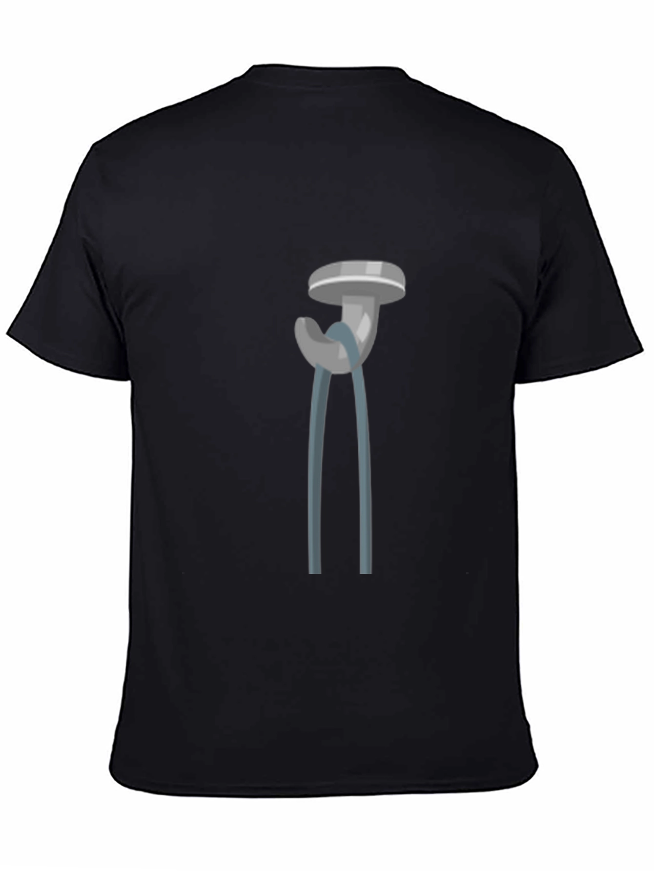Novelty Cartoon Pliers Graphic Tee - Black Cotton Blend