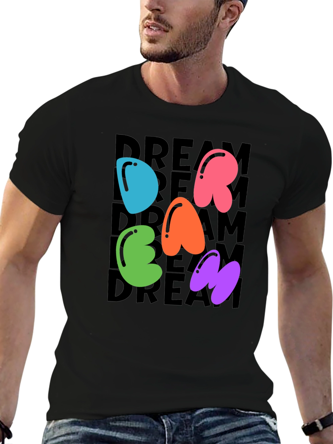 Dreamy Letter Graphic Crew Neck Tee