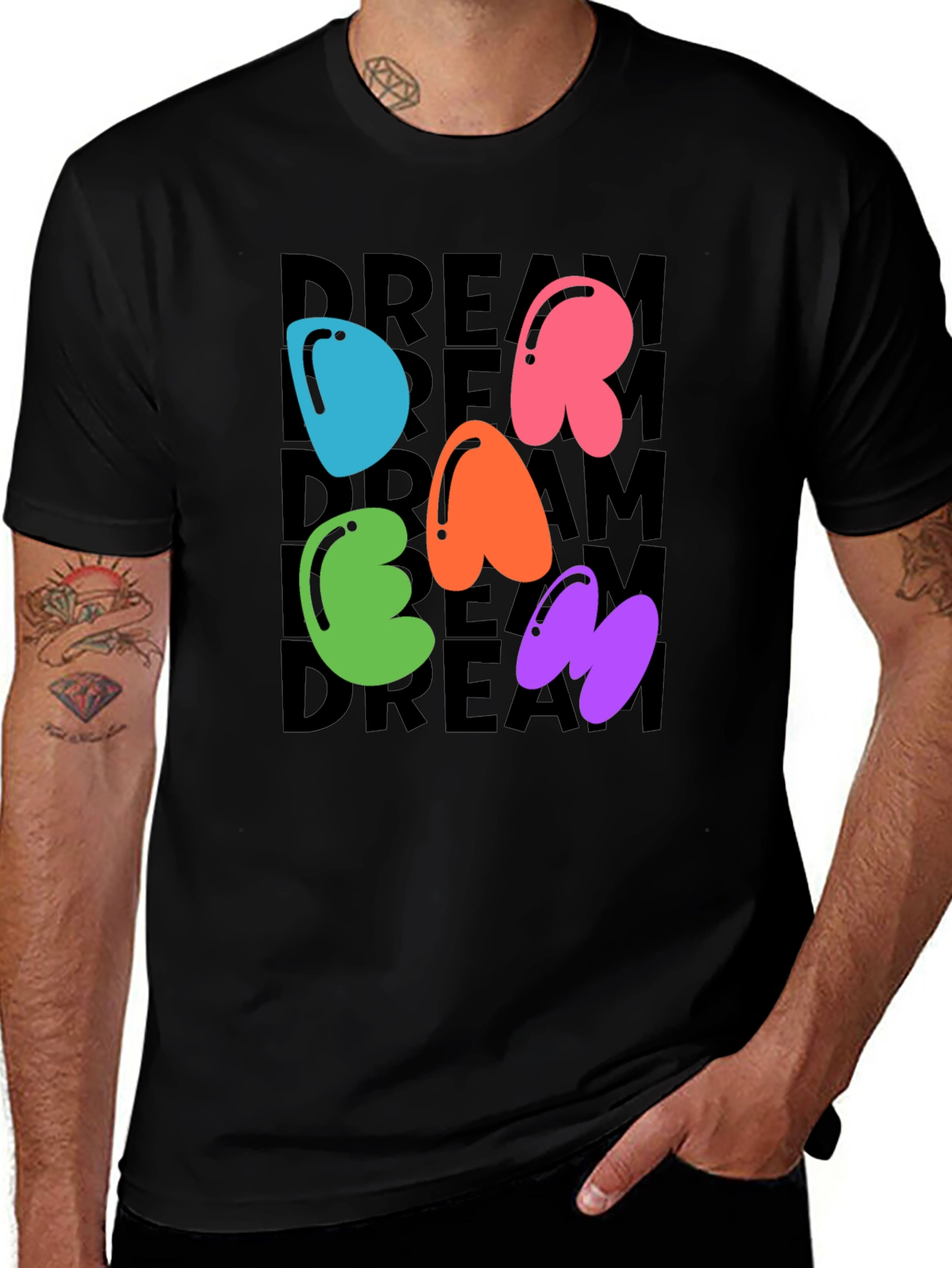 Dreamy Letter Graphic Crew Neck Tee