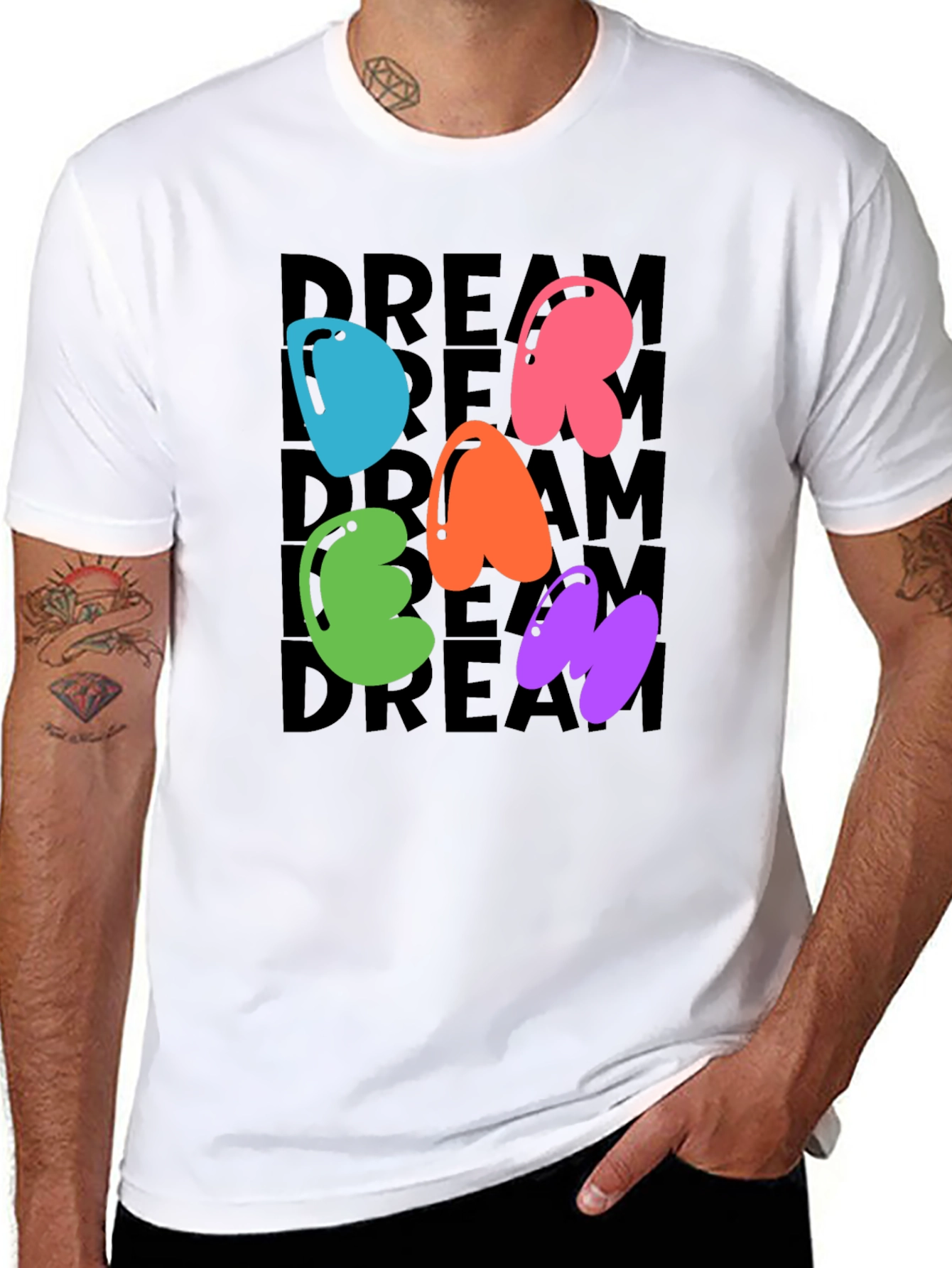 Dreamy Letter Graphic Crew Neck Tee