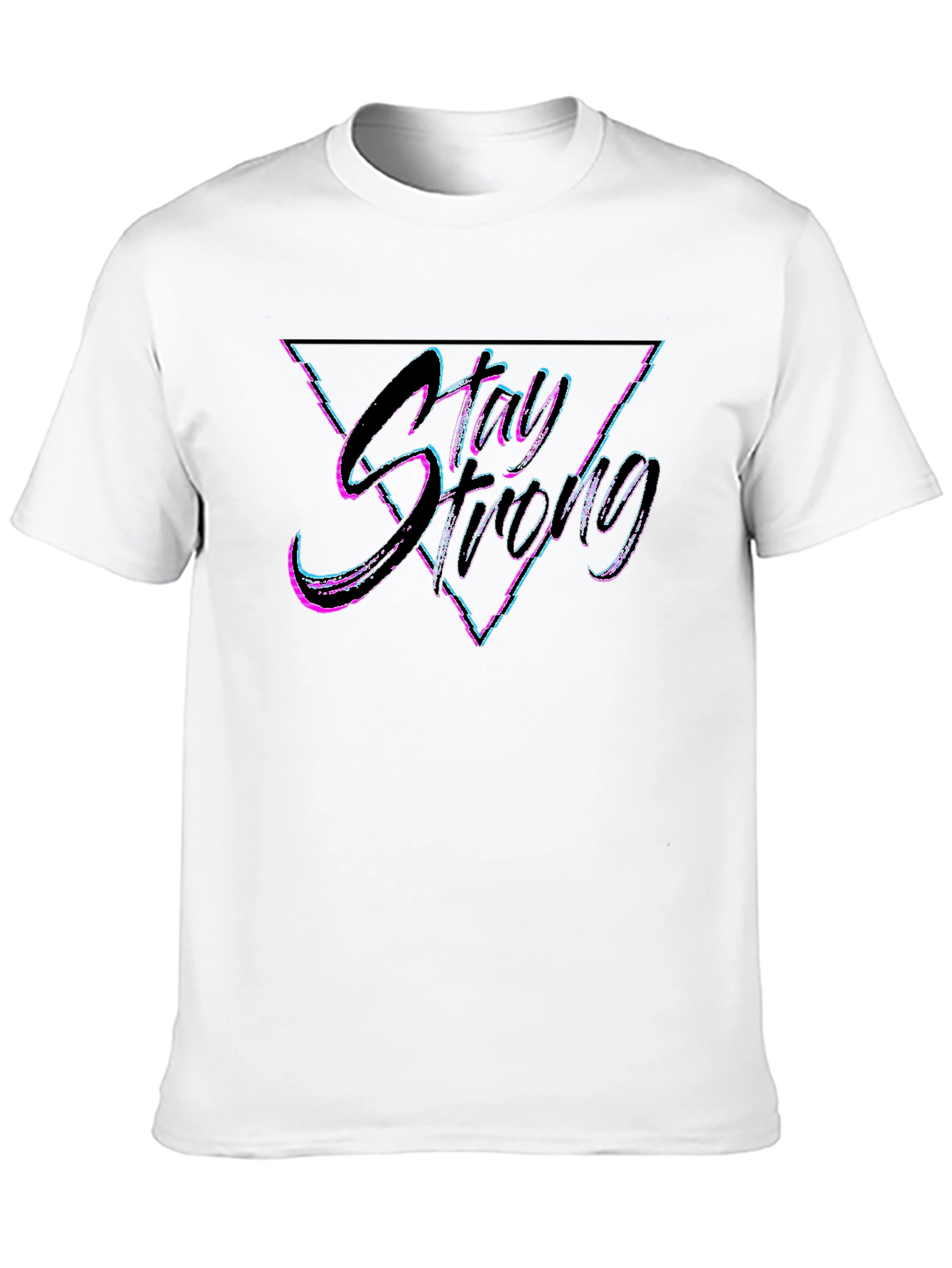 Stay Strong Graphic Tee - Black Cotton Blend