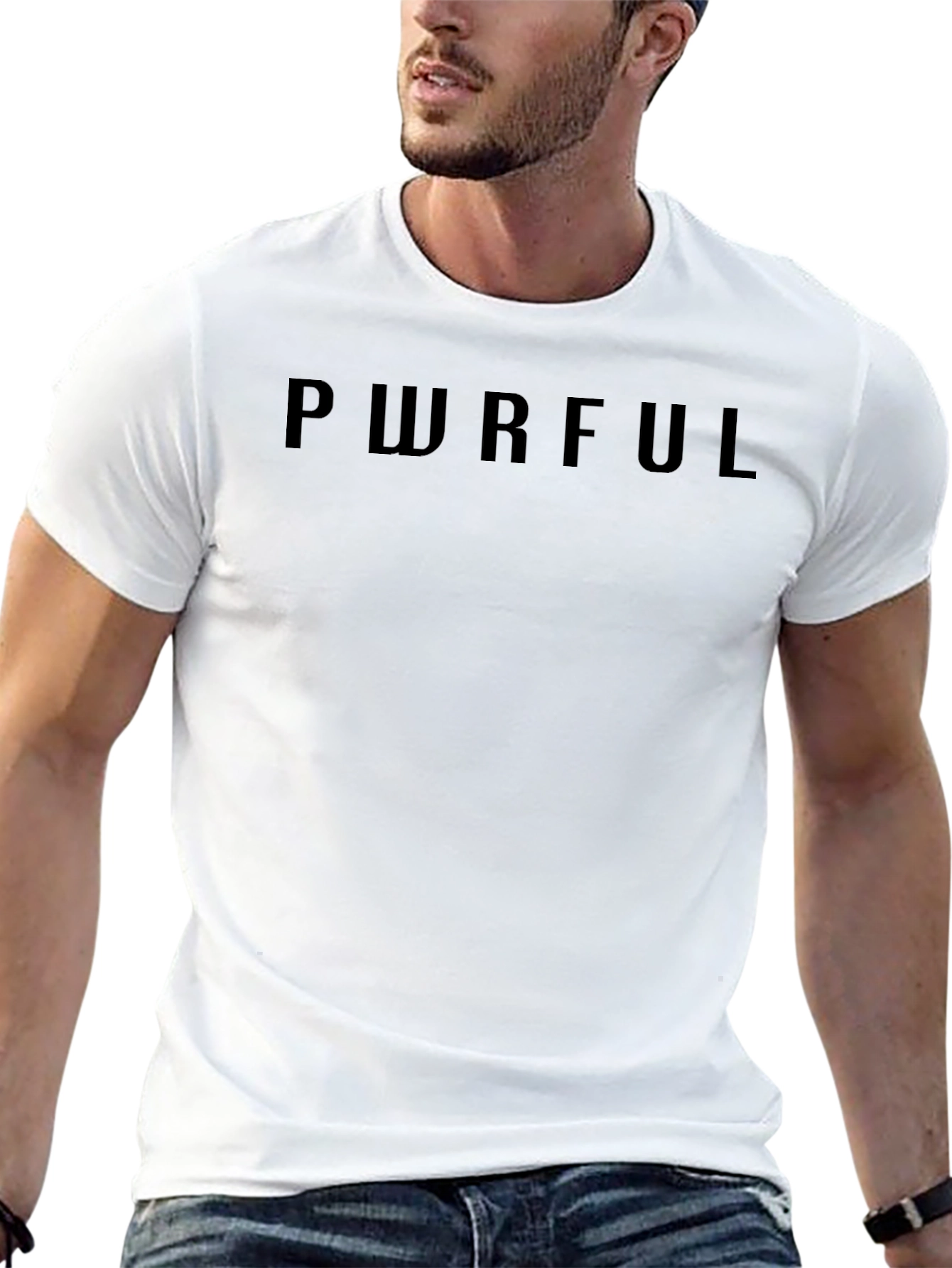 PWRFUL Mens Black T-Shirt