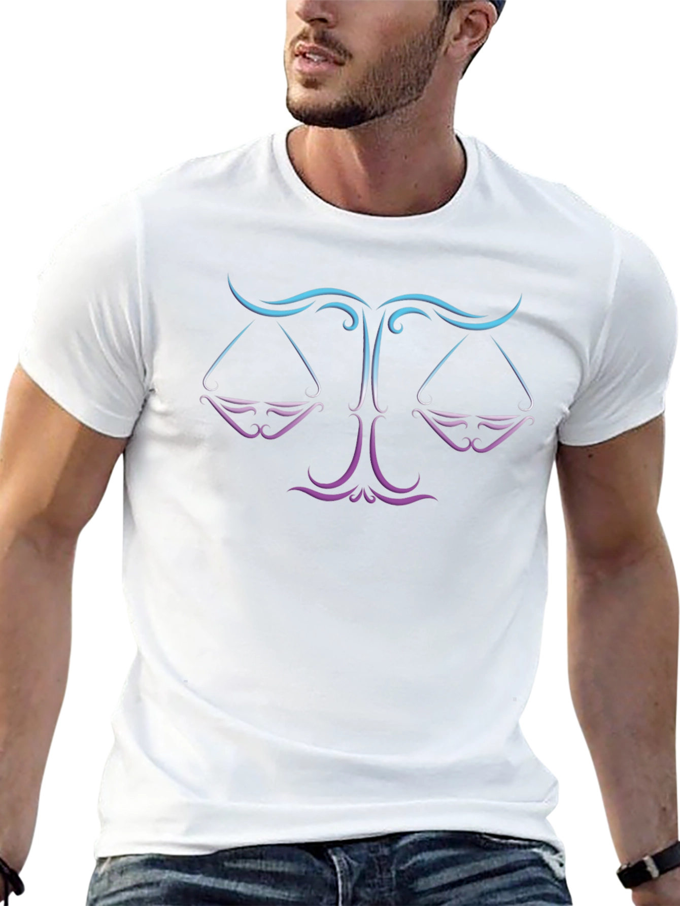 Libra Zodiac Sign T-Shirt - Gradient Graphic Tee