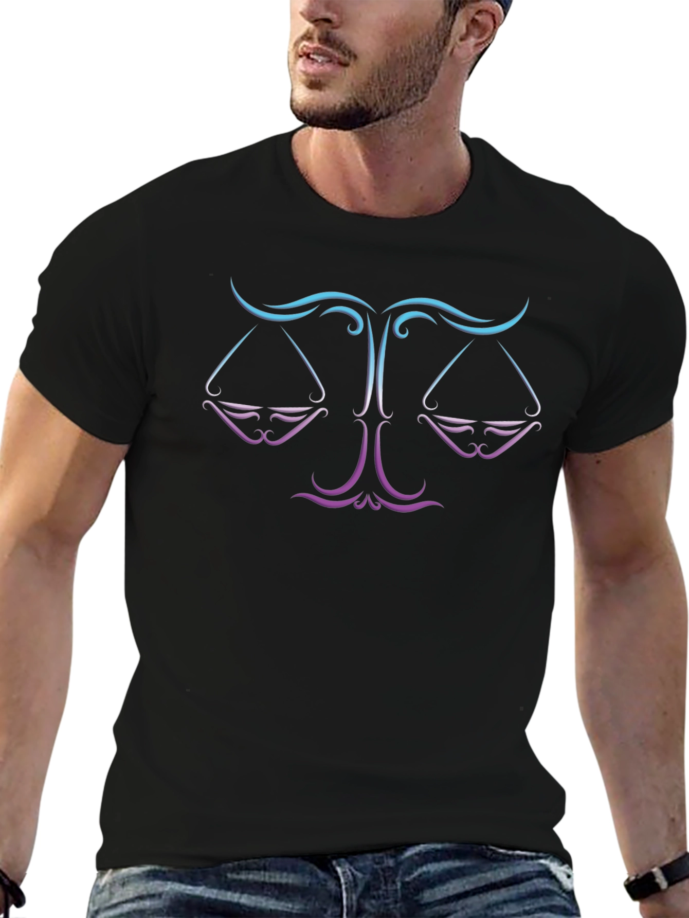 Libra Zodiac Sign T-Shirt - Gradient Graphic Tee