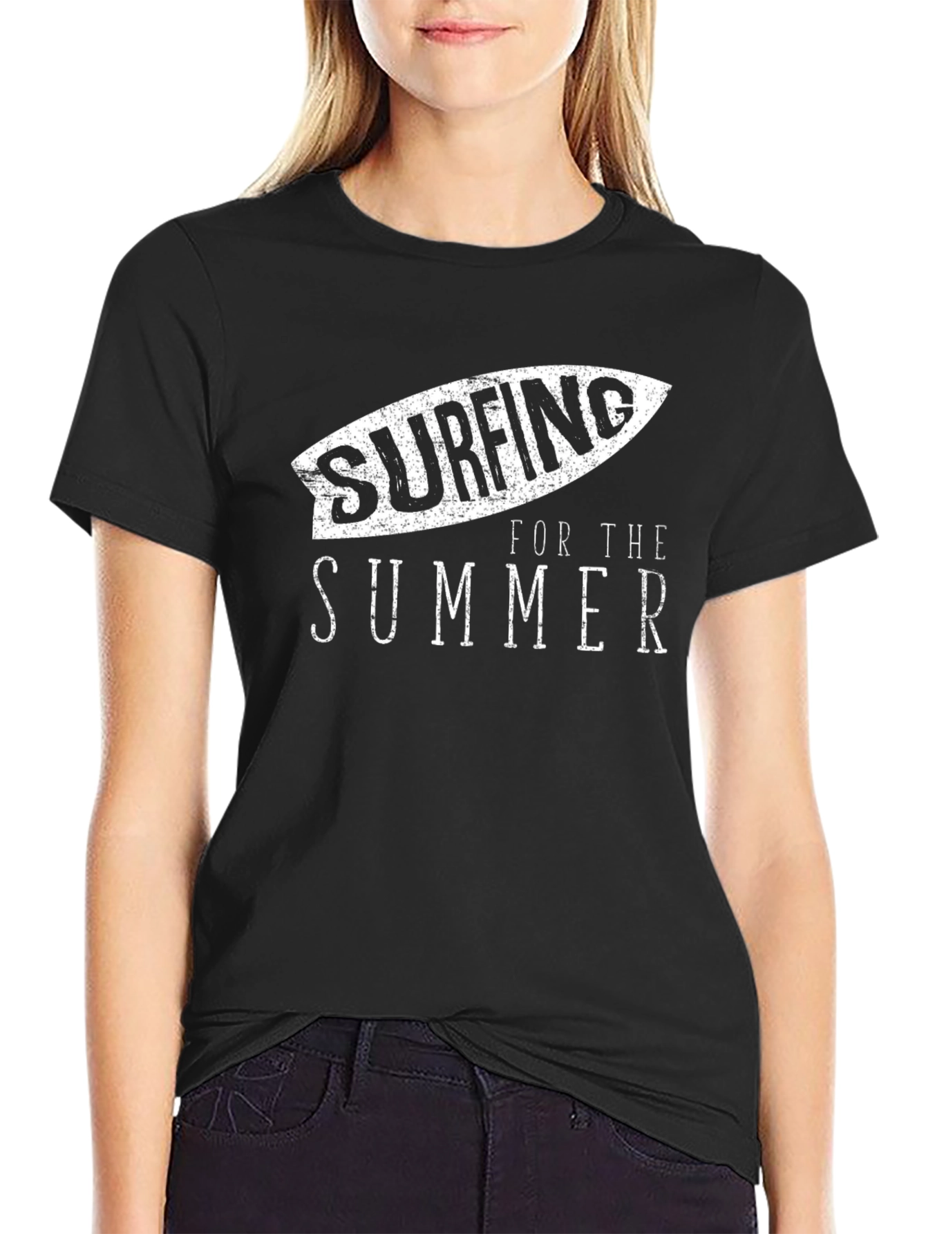 Surfing for the Summer Black T-Shirt