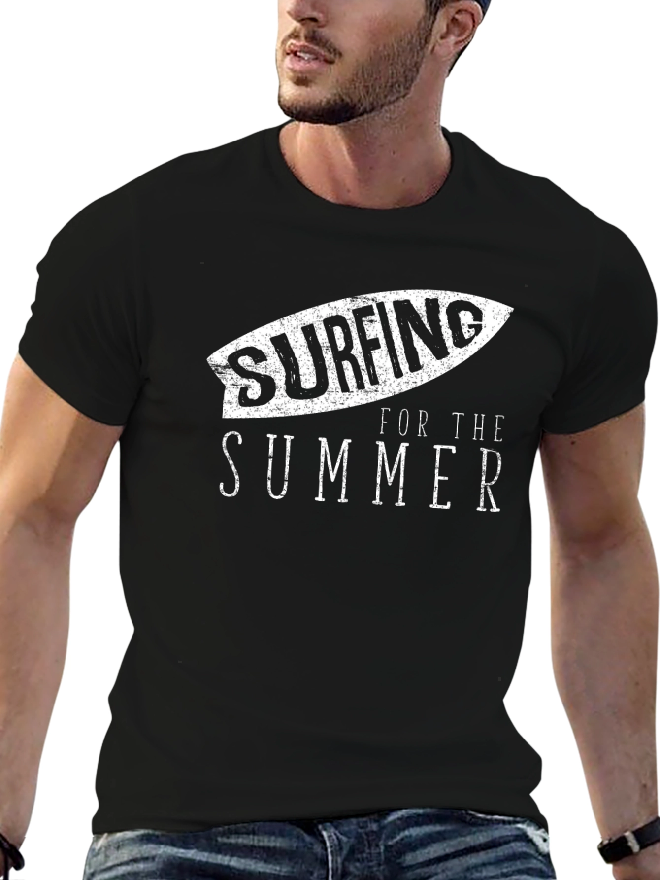 Surfing for the Summer Black T-Shirt