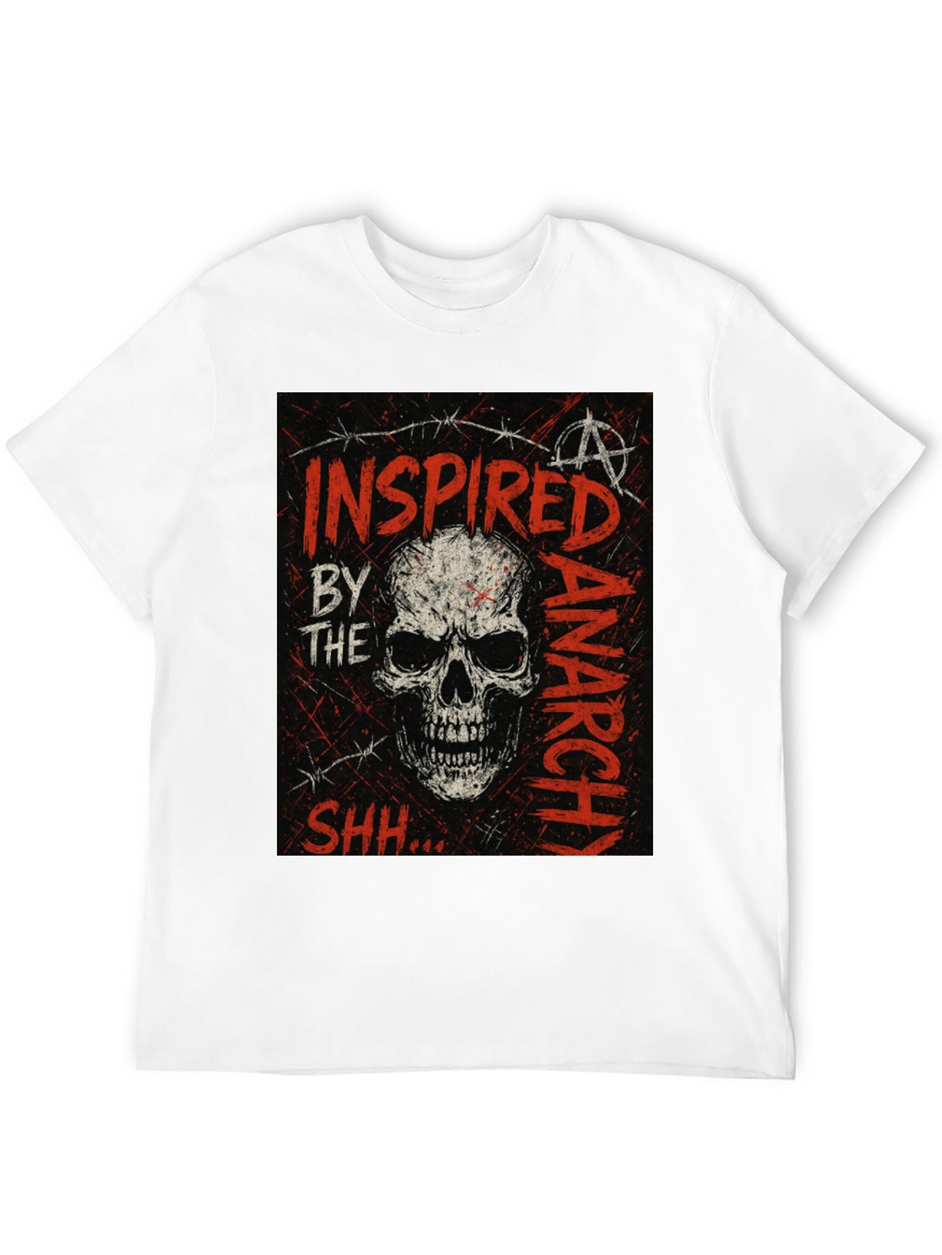 Skull Anarchy Inspired Graphic Tee - Black