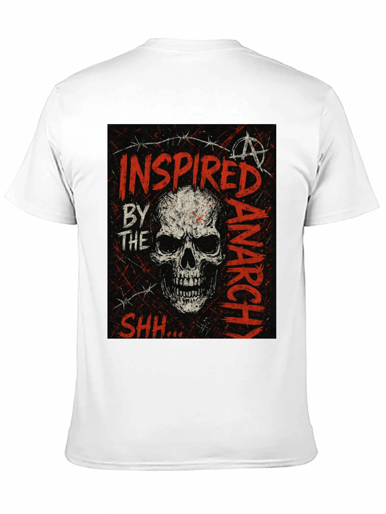 Skull Anarchy Inspired Graphic Tee - Black