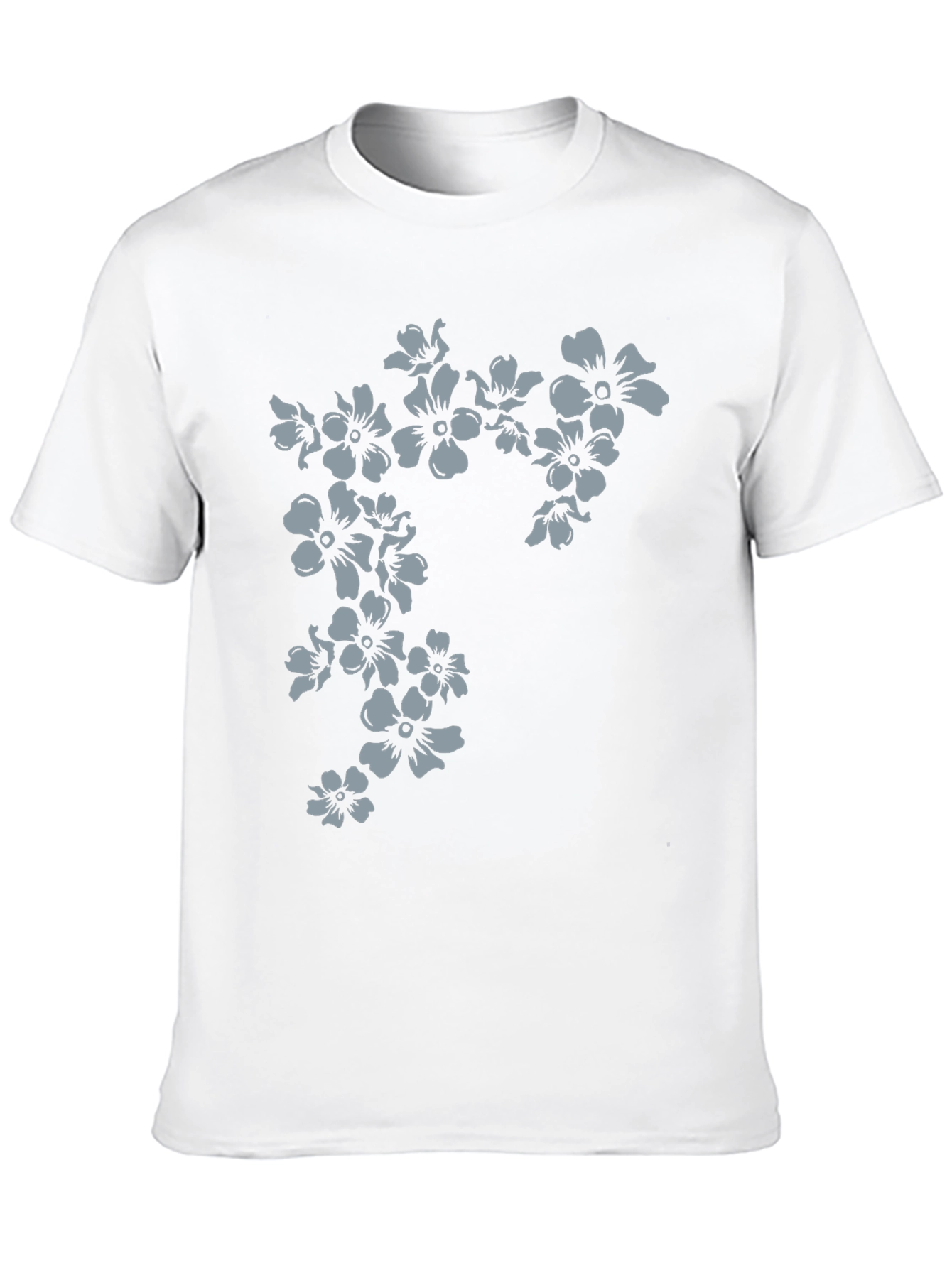 Floral Print Mens Black T-Shirt
