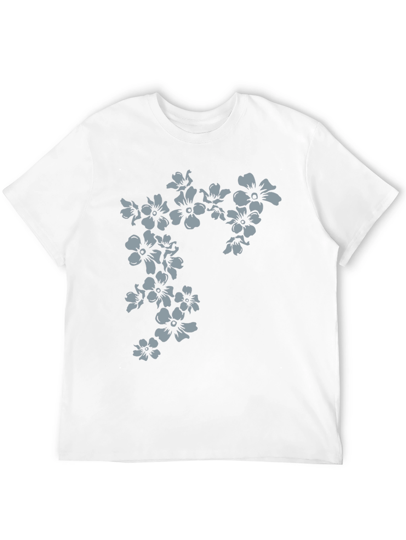Floral Print Mens Black T-Shirt