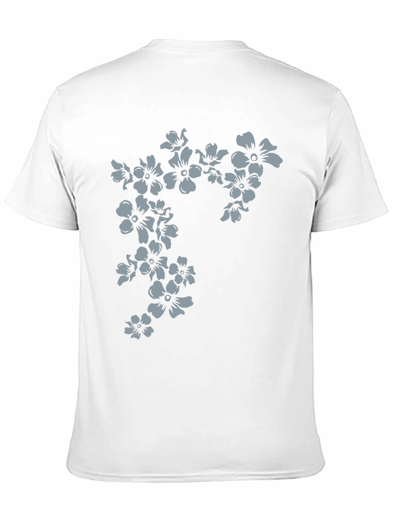 Floral Print Mens Black T-Shirt
