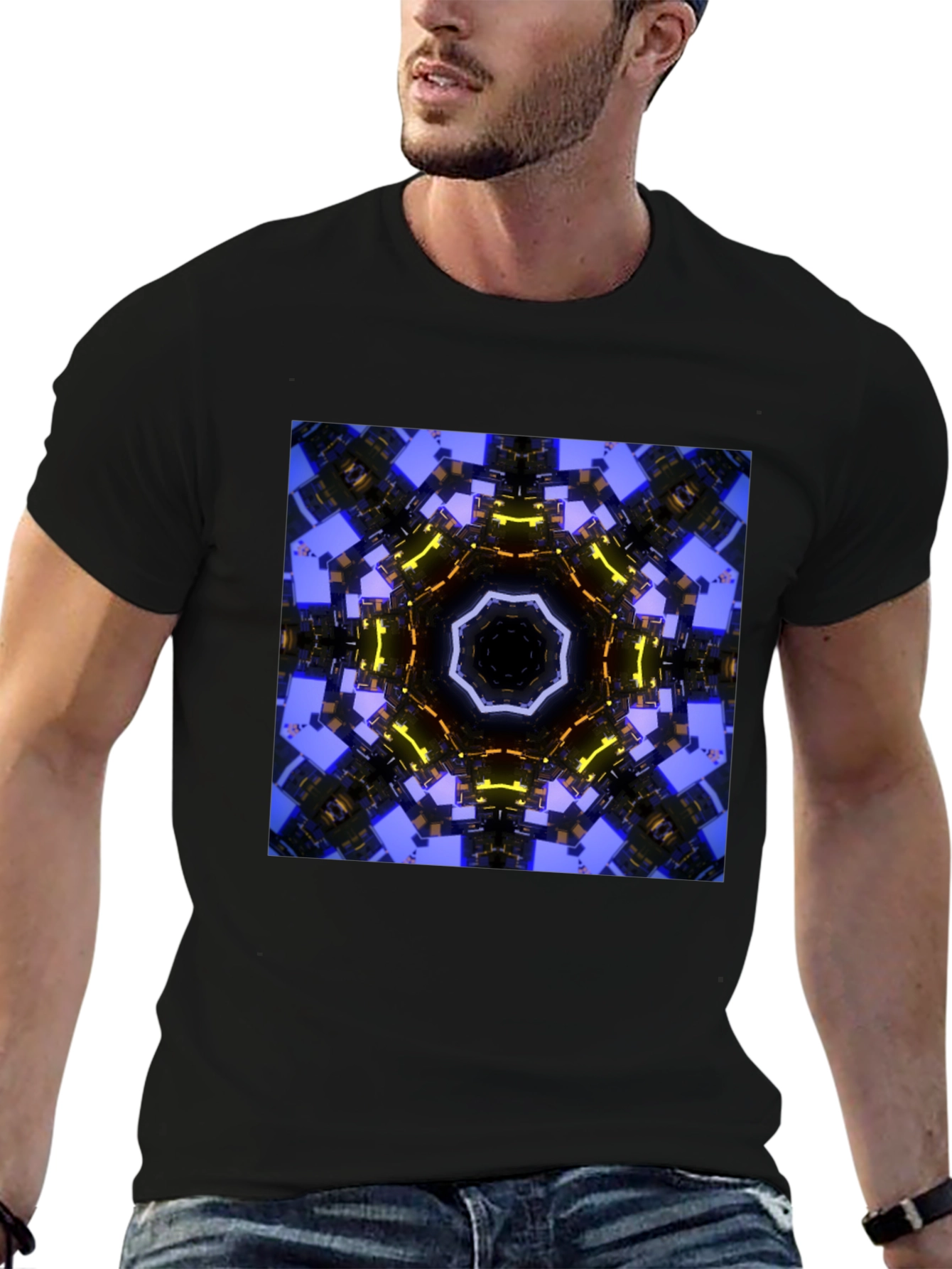 Abstract Geometric Graphic Print Tee