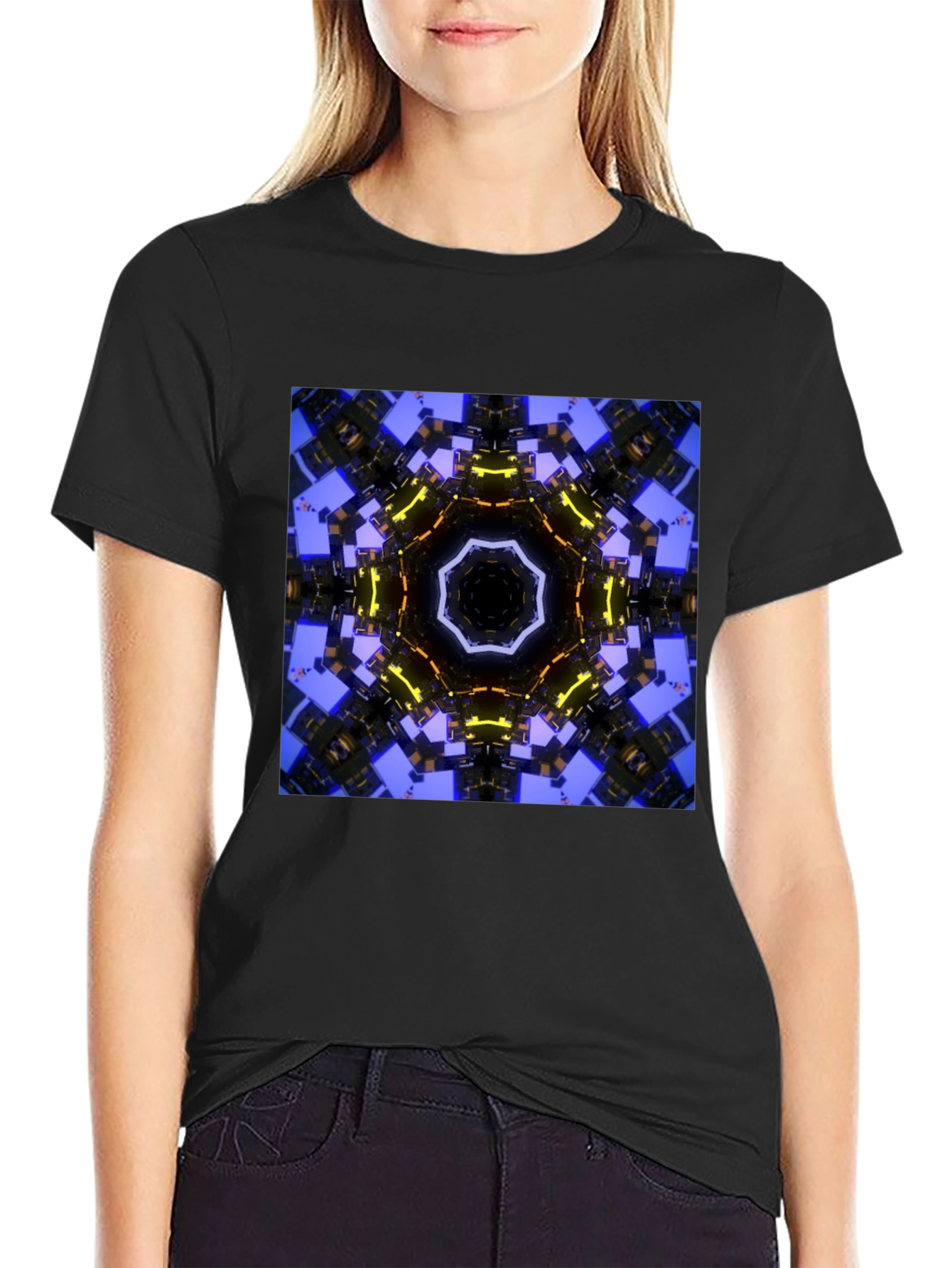 Abstract Geometric Graphic Print Tee