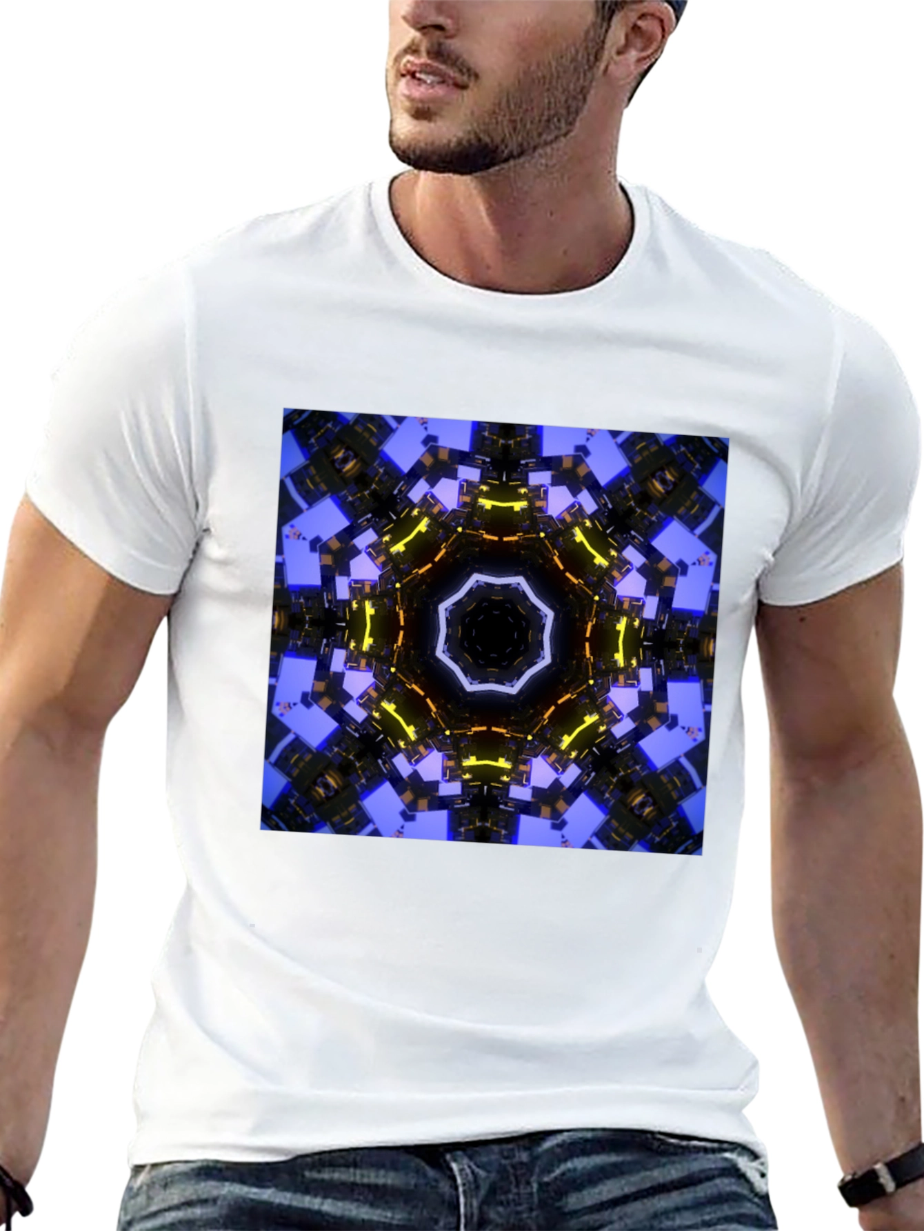 Abstract Geometric Graphic Print Tee