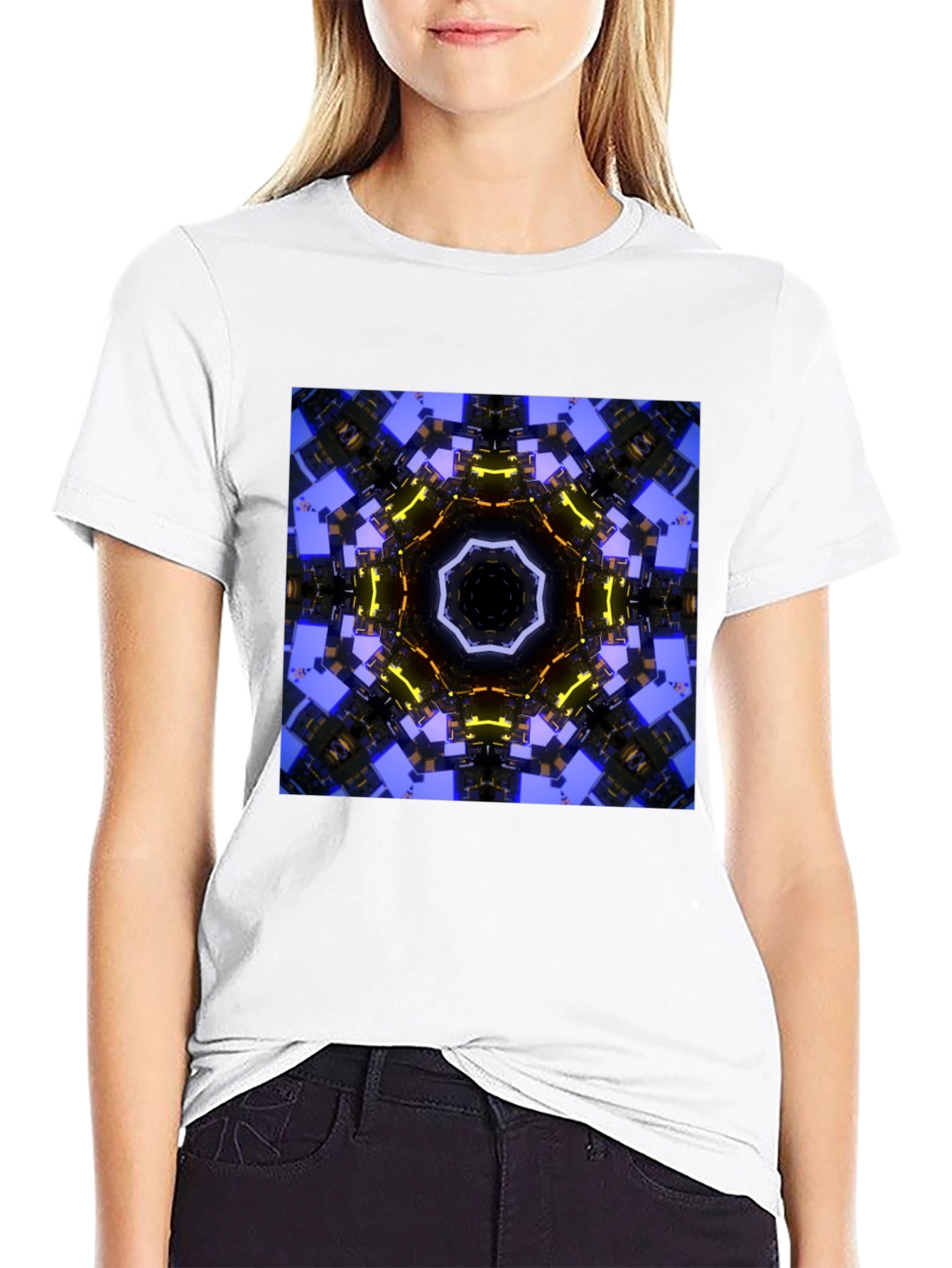 Abstract Geometric Graphic Print Tee