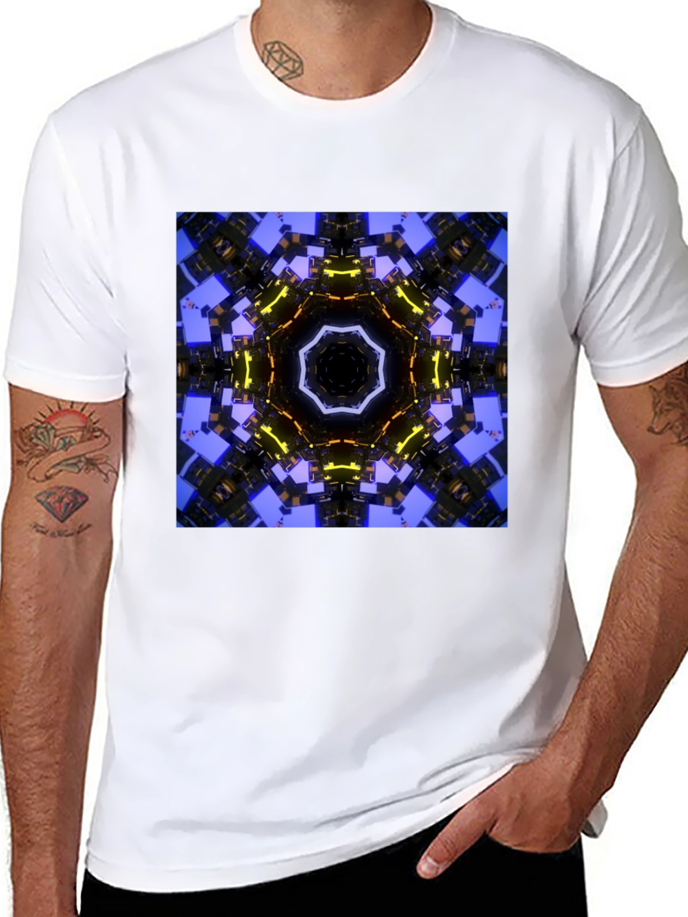 Abstract Geometric Graphic Print Tee