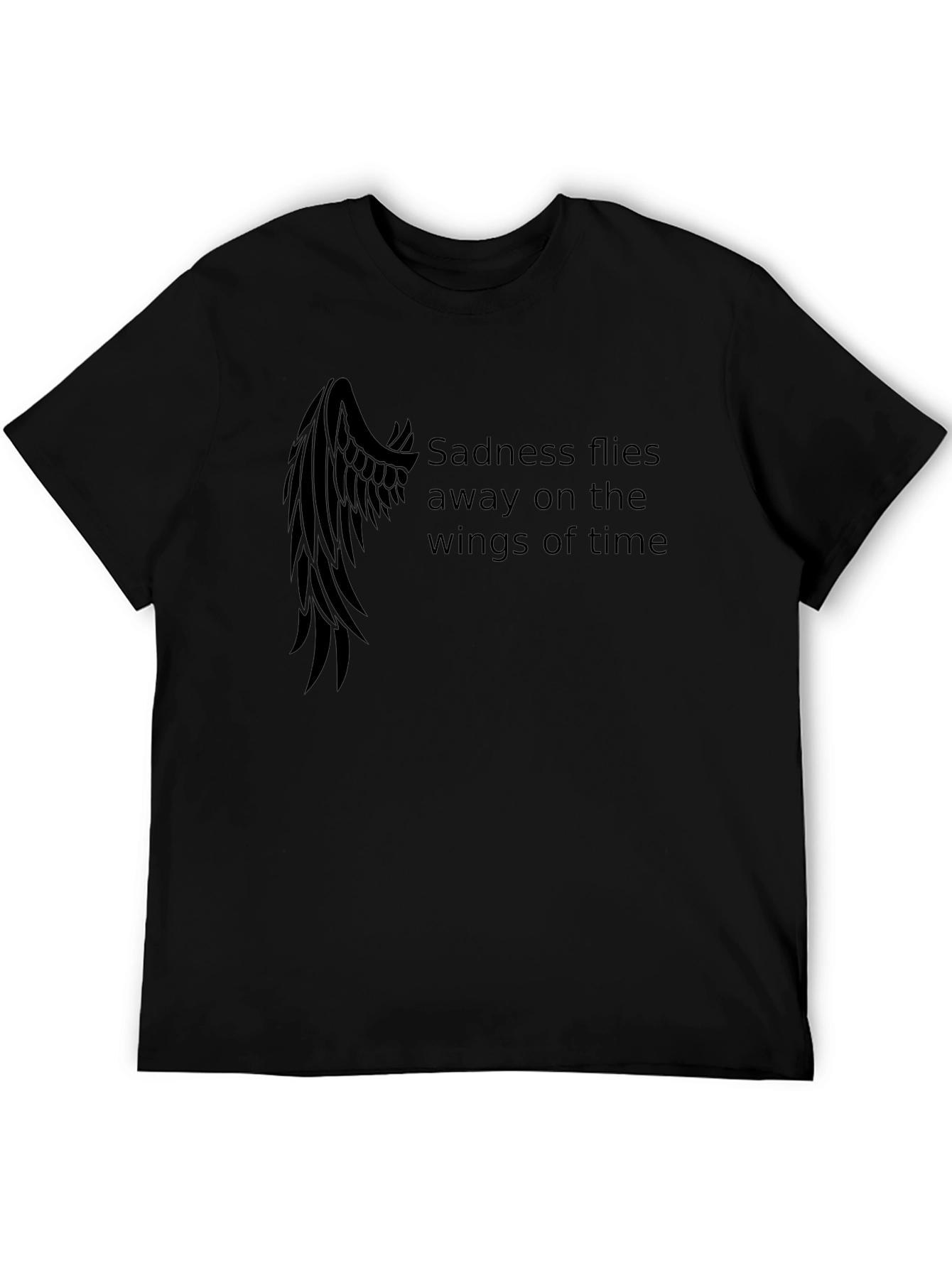 Mens Sadness Flies Away Graphic Tee - Black