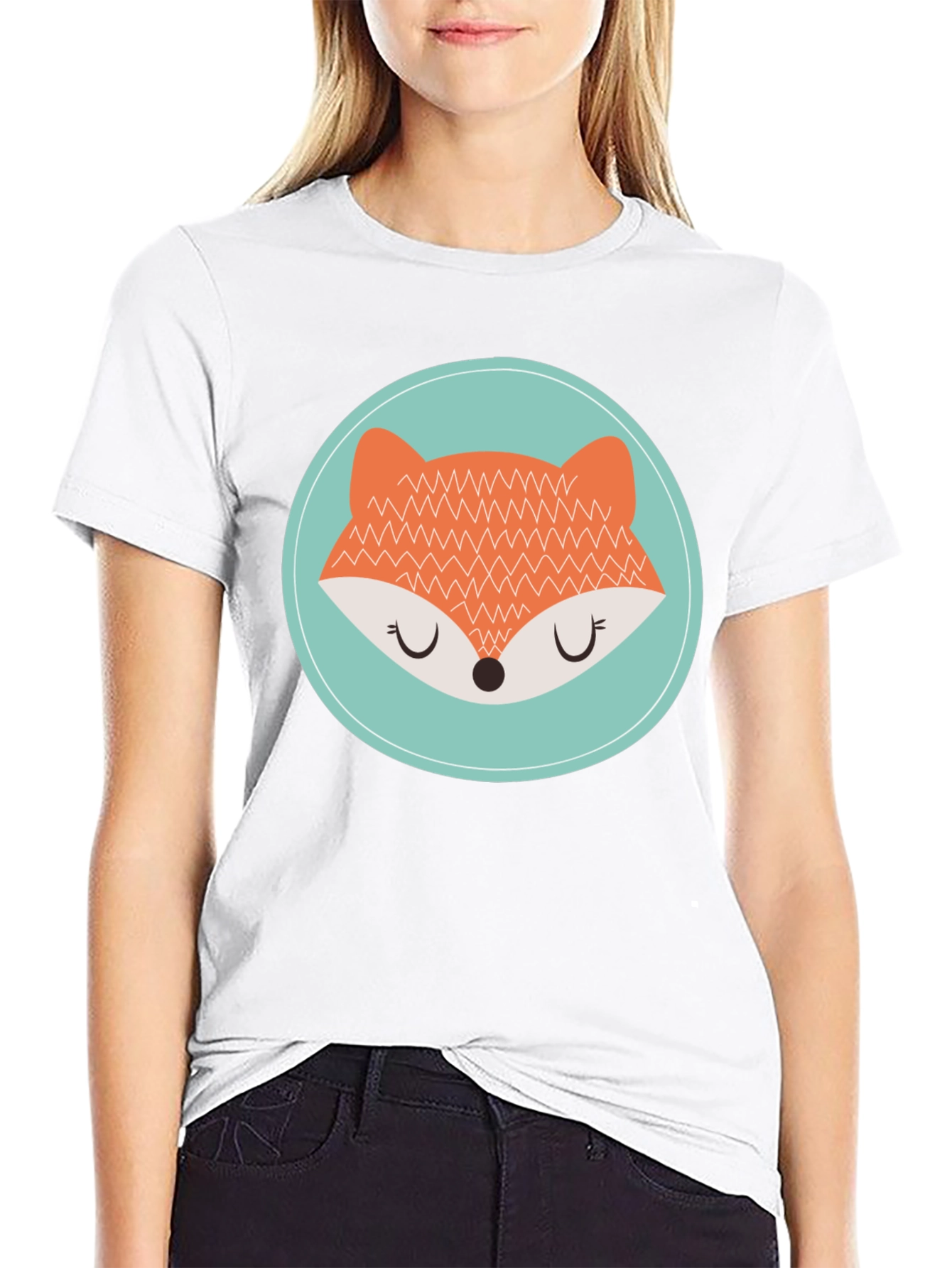 Cute Fox Graphic Tee - Unisex Black T-Shirt