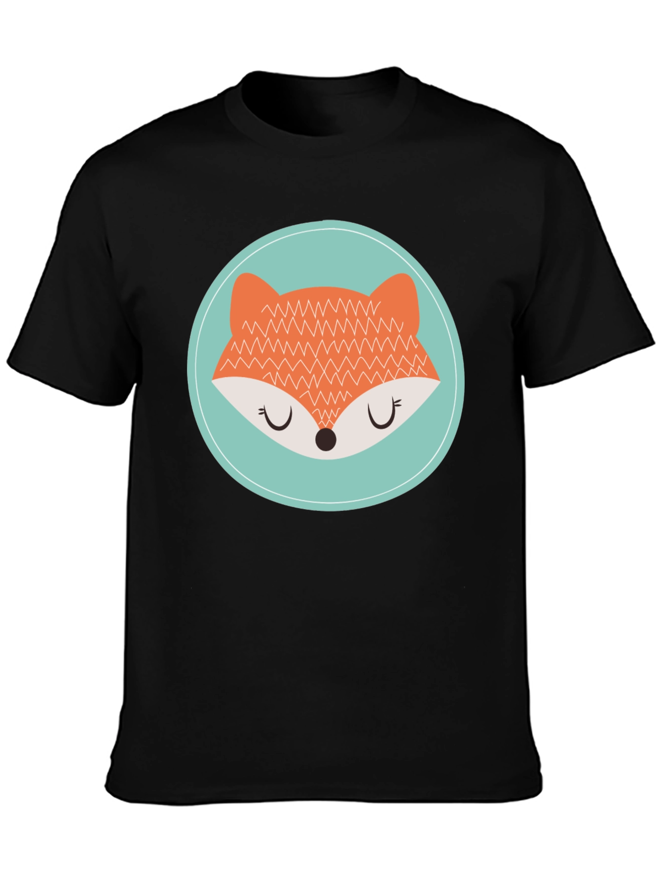 Cute Fox Graphic Tee - Unisex Black T-Shirt