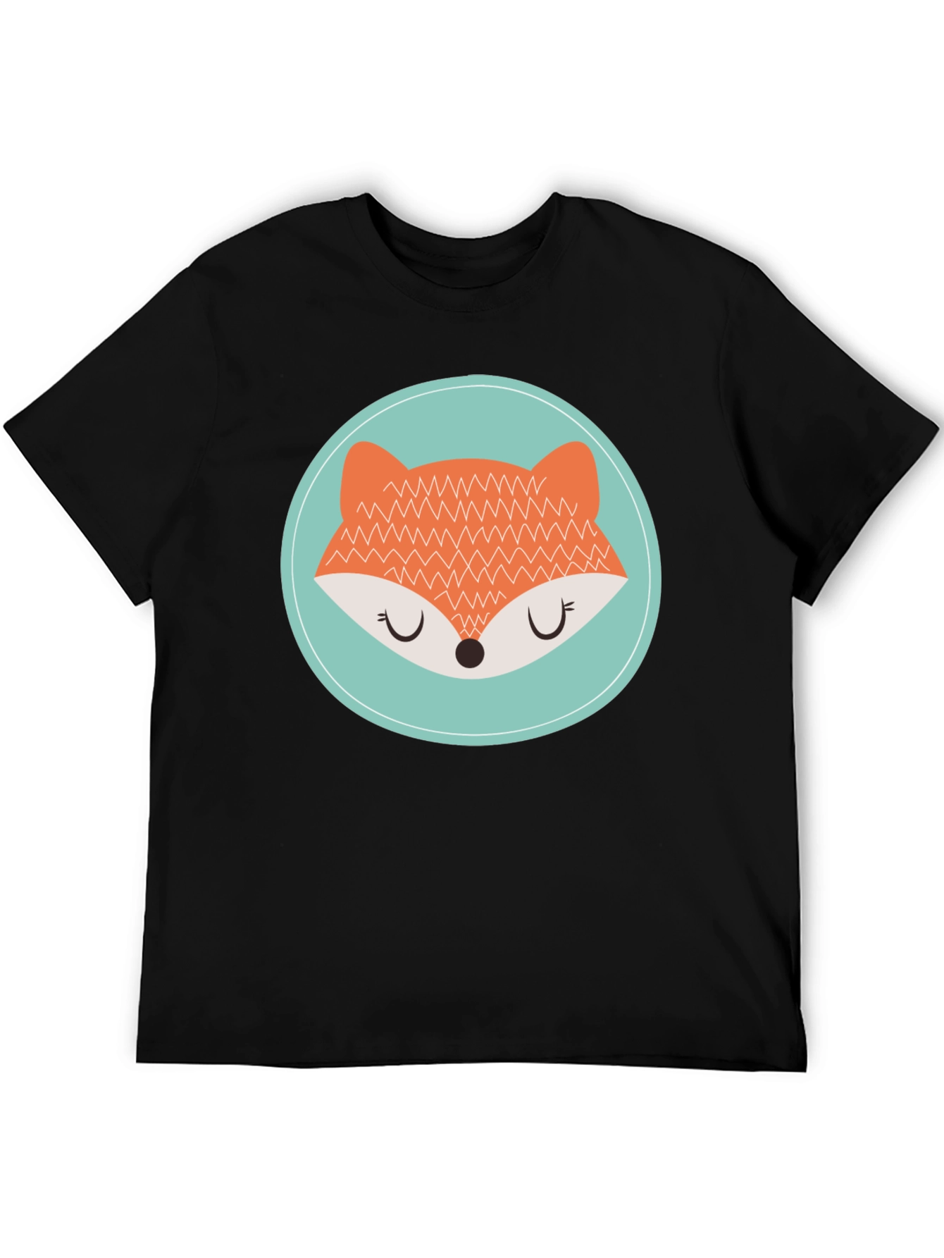 Cute Fox Graphic Tee - Unisex Black T-Shirt