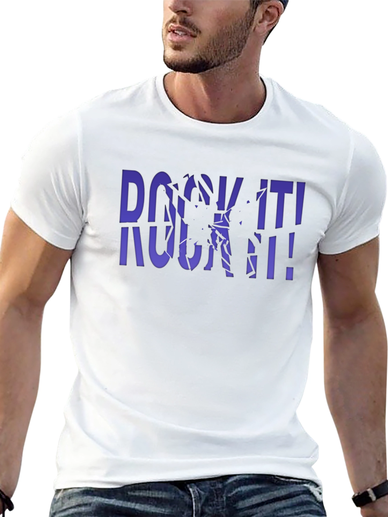 Rock It! Graphic Print Crew Neck Tee