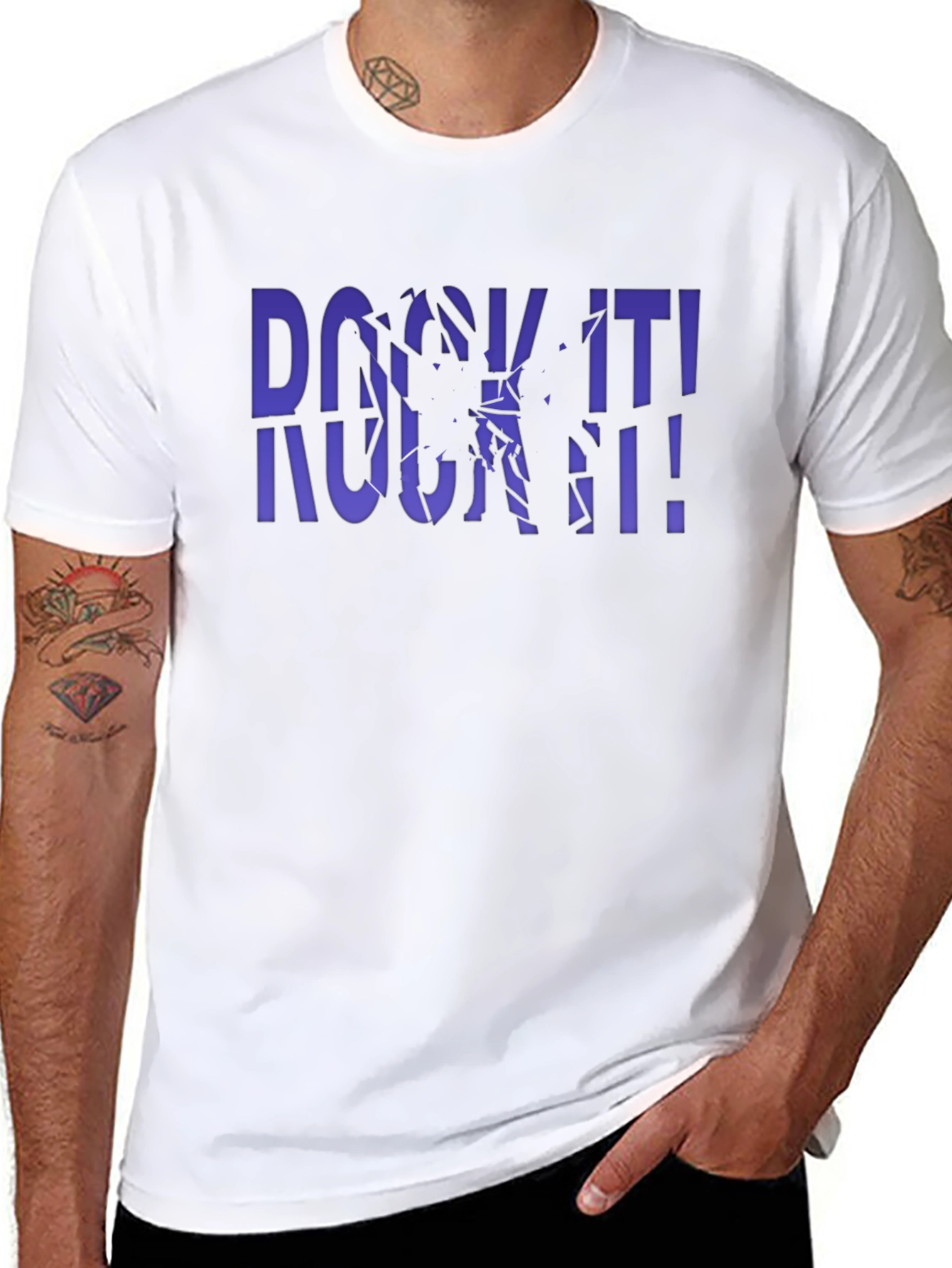 Rock It! Graphic Print Crew Neck Tee