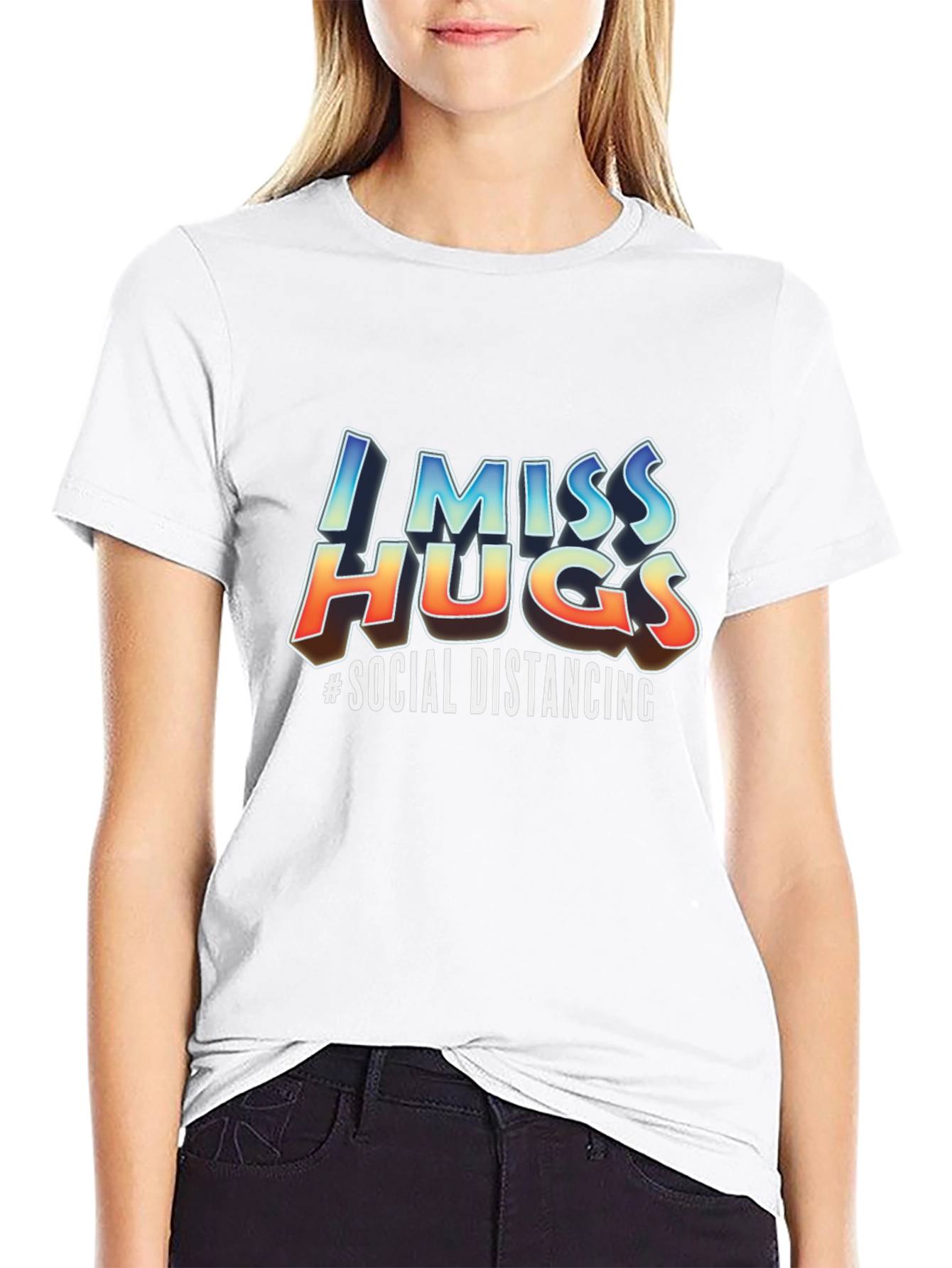I Miss Hugs Social Distancing Graphic T-Shirt