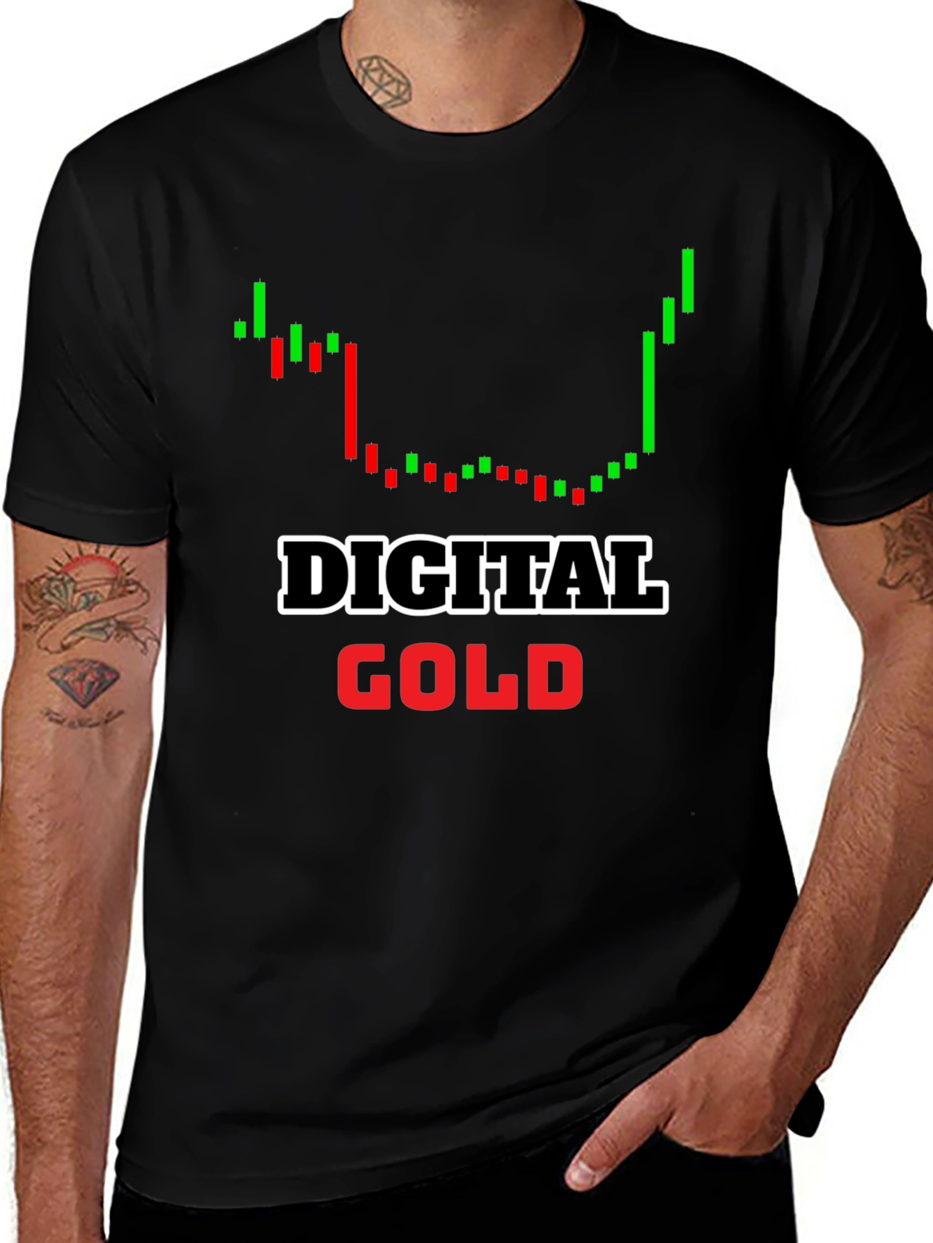 Digital Gold Bitcoin Crypto T-Shirt - Black
