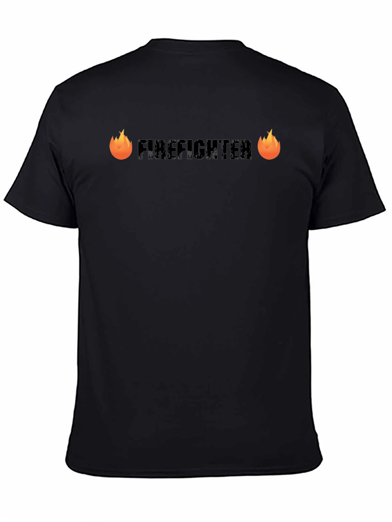 Firefighter Graphic Print Black T-Shirt