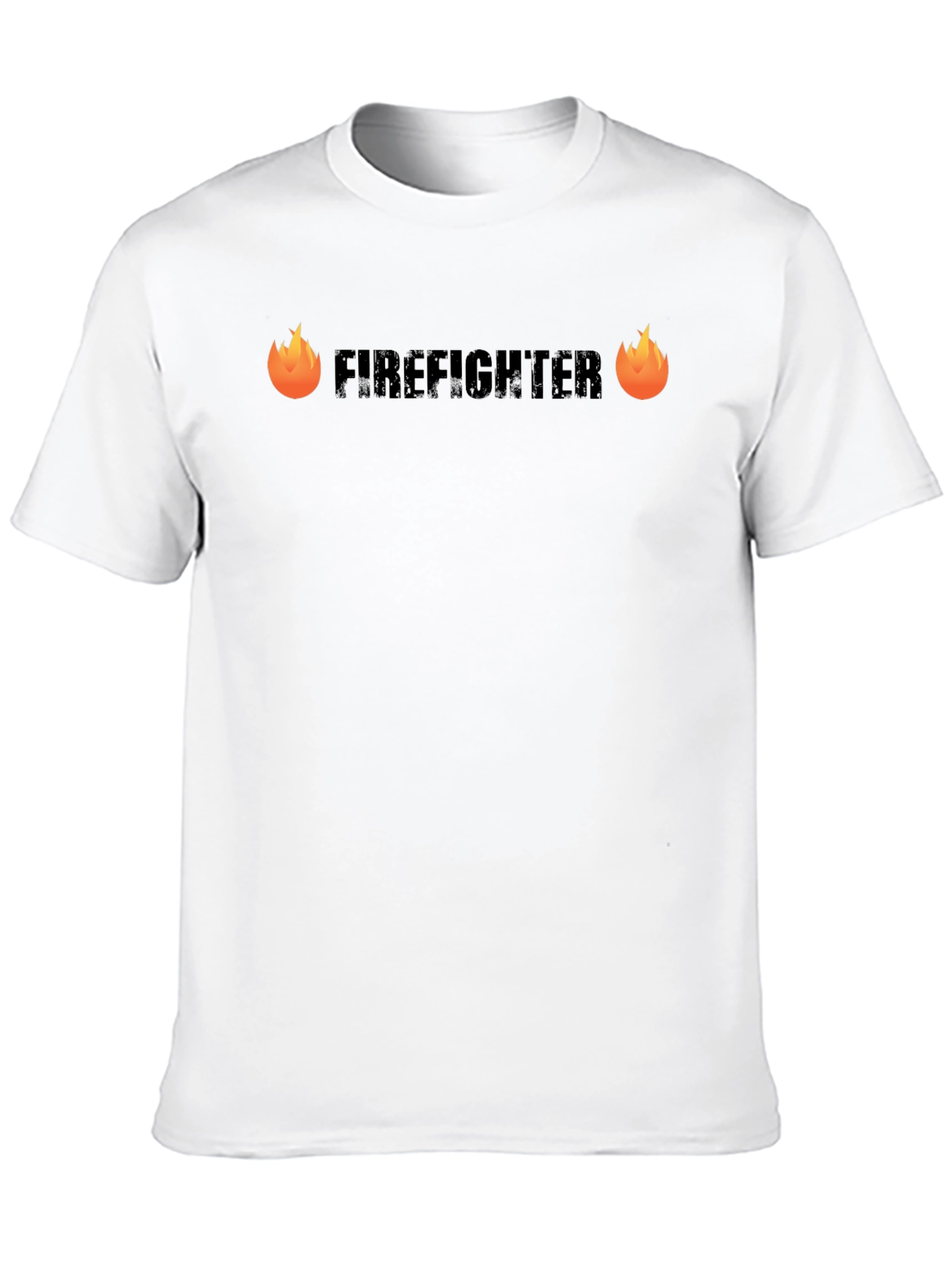 Firefighter Graphic Print Black T-Shirt