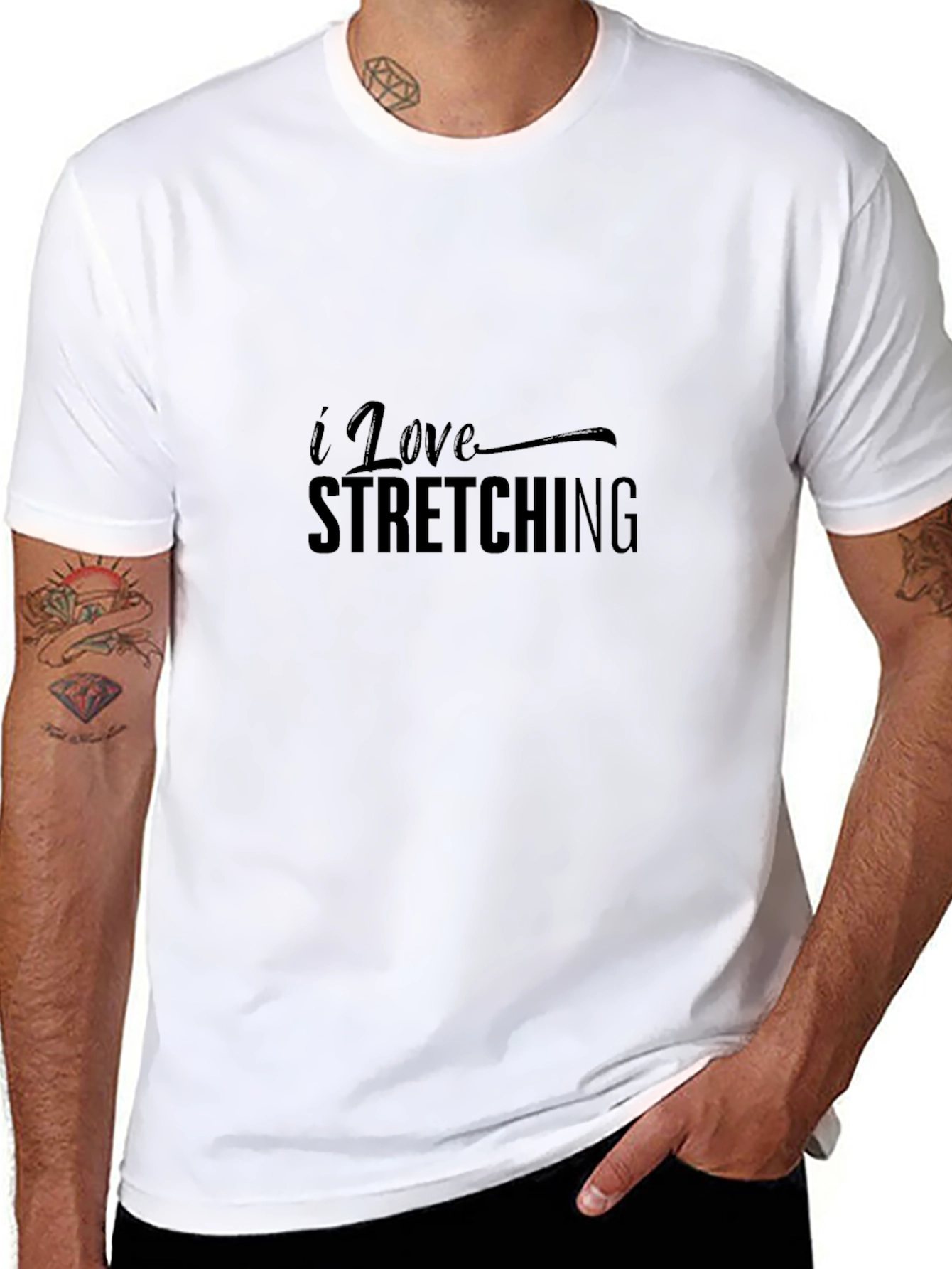 I Love Stretching Black T-Shirt