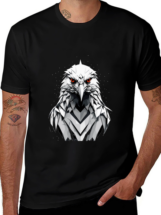 Geometric Eagle Graphic Tee - Stylish Black T-Shirt