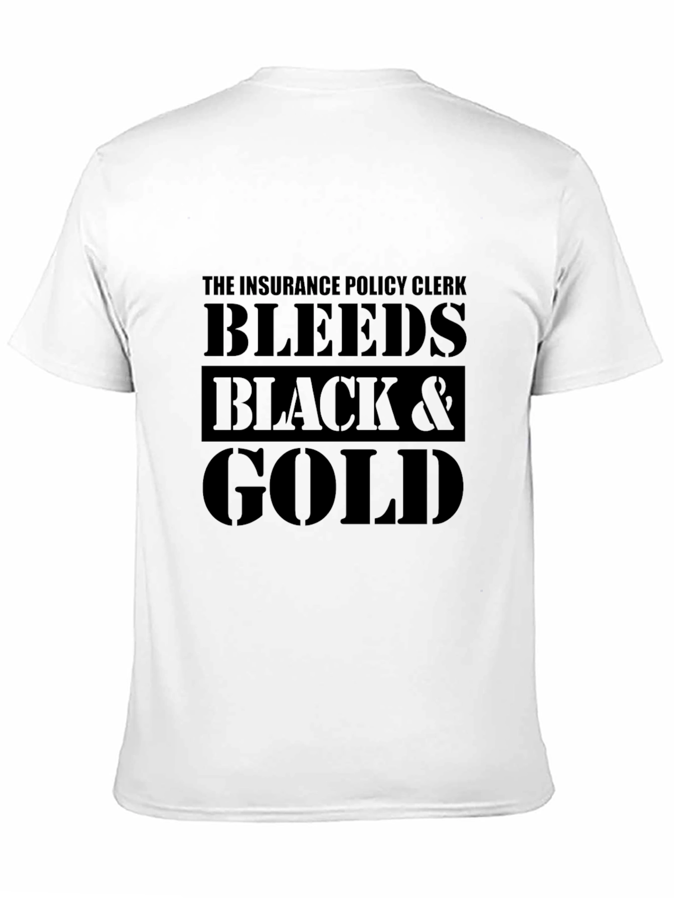 Insurance Policy Clerk Black & Gold T-Shirt