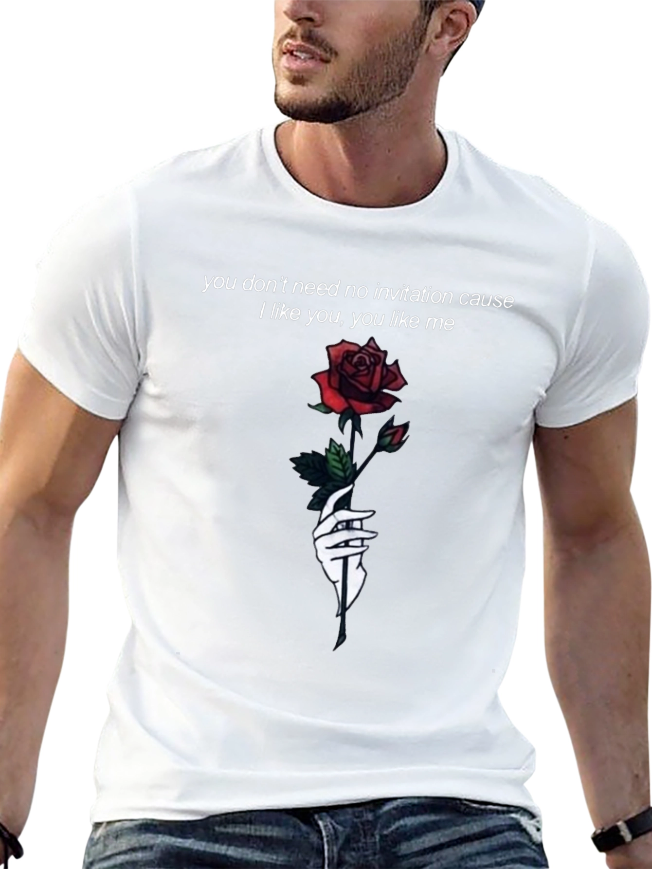 Rose Graphic Tee - You Dont Need No Invitation
