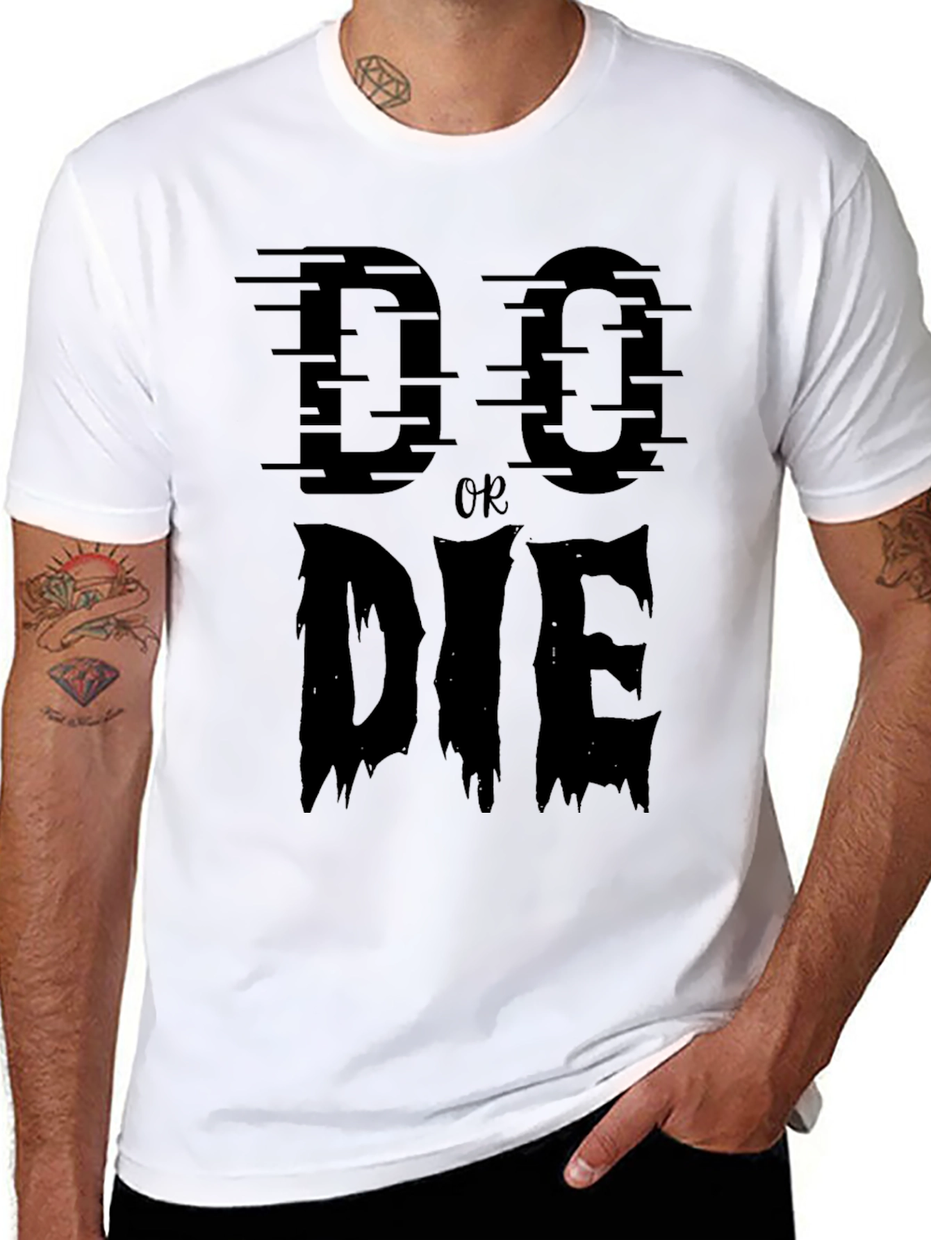 Do or Die Graphic Print Crew Neck T-Shirt
