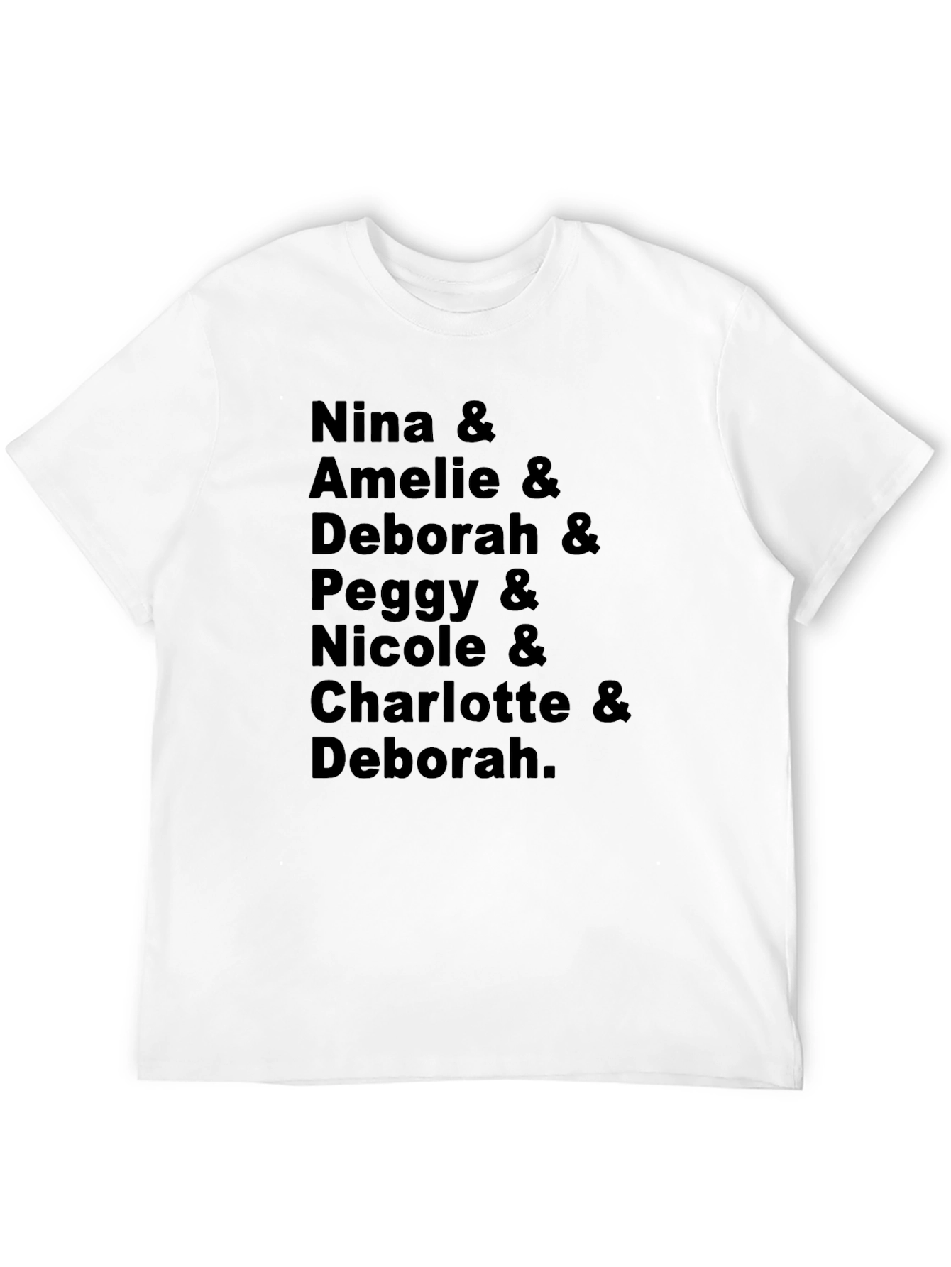 Nina Amelie and Deborah Names Black T-Shirt