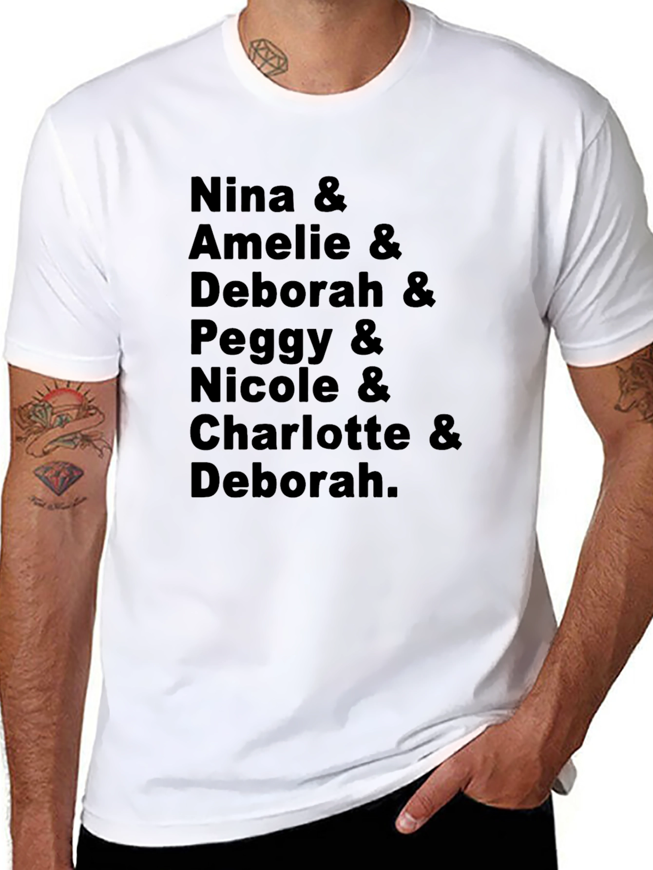 Nina Amelie and Deborah Names Black T-Shirt
