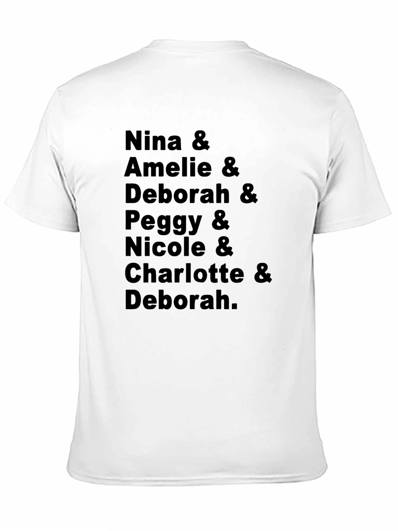 Nina Amelie and Deborah Names Black T-Shirt