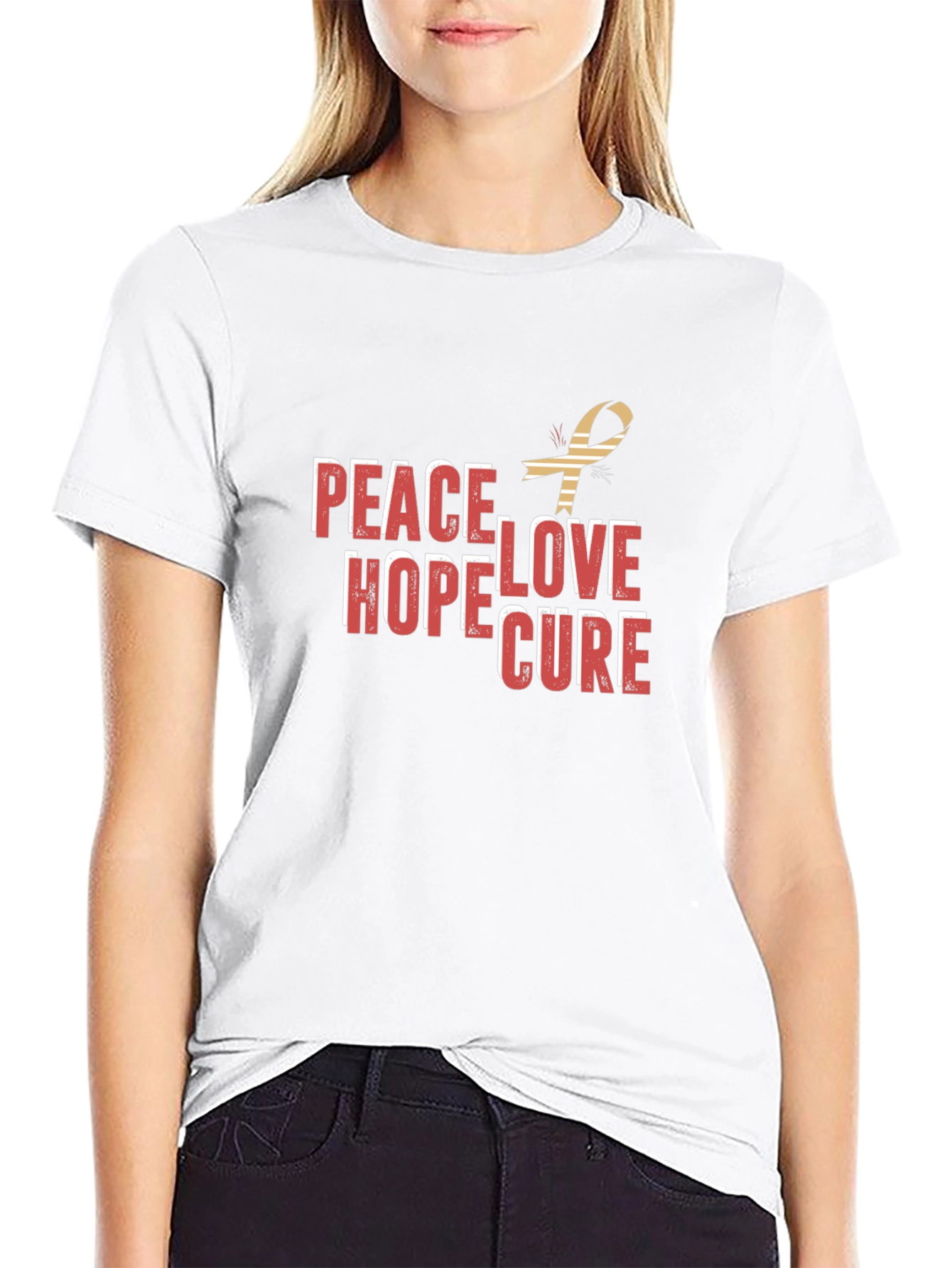 Peace Hope Love Cure Graphic Tee