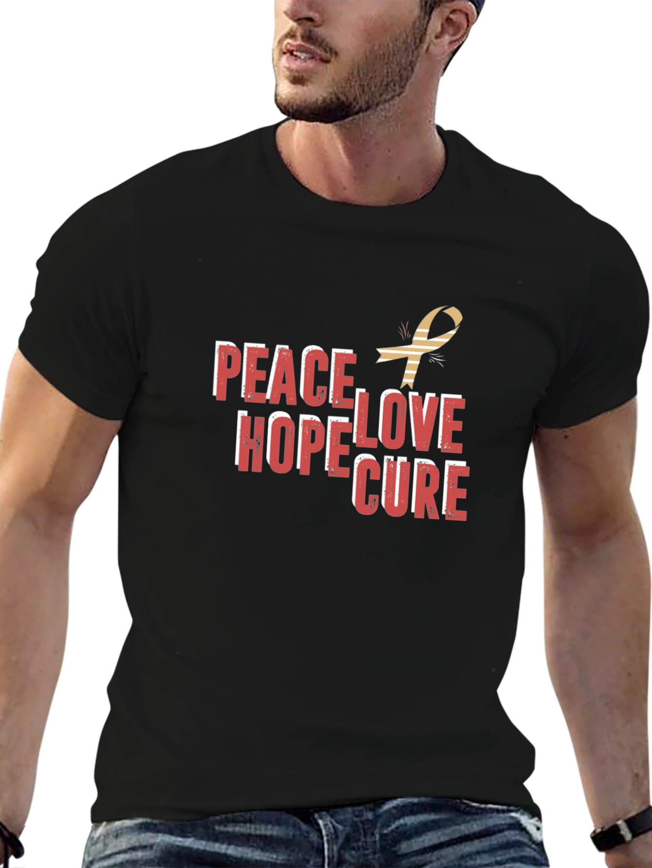 Peace Hope Love Cure Graphic Tee