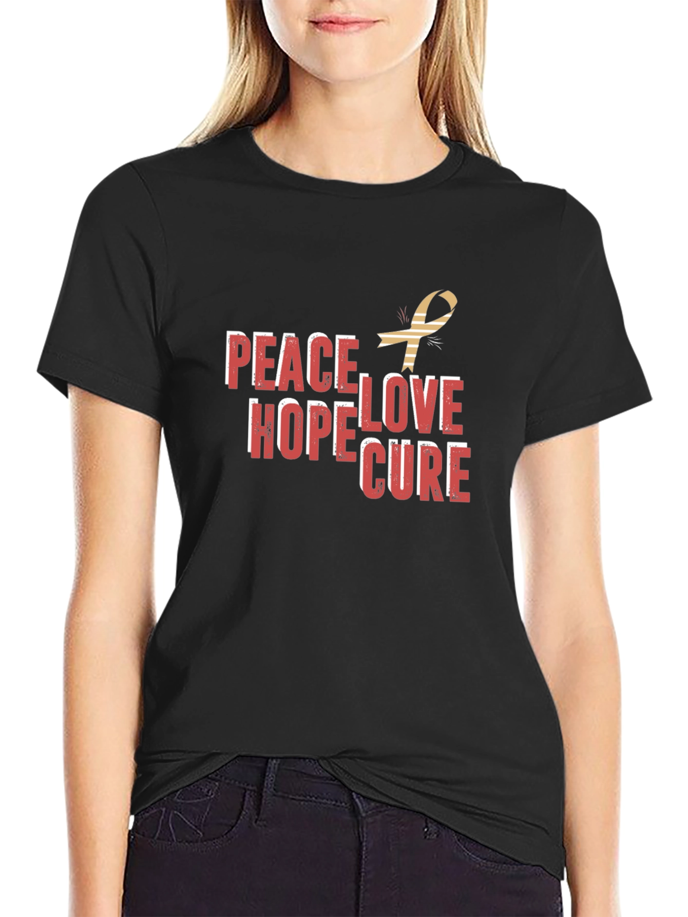 Peace Hope Love Cure Graphic Tee