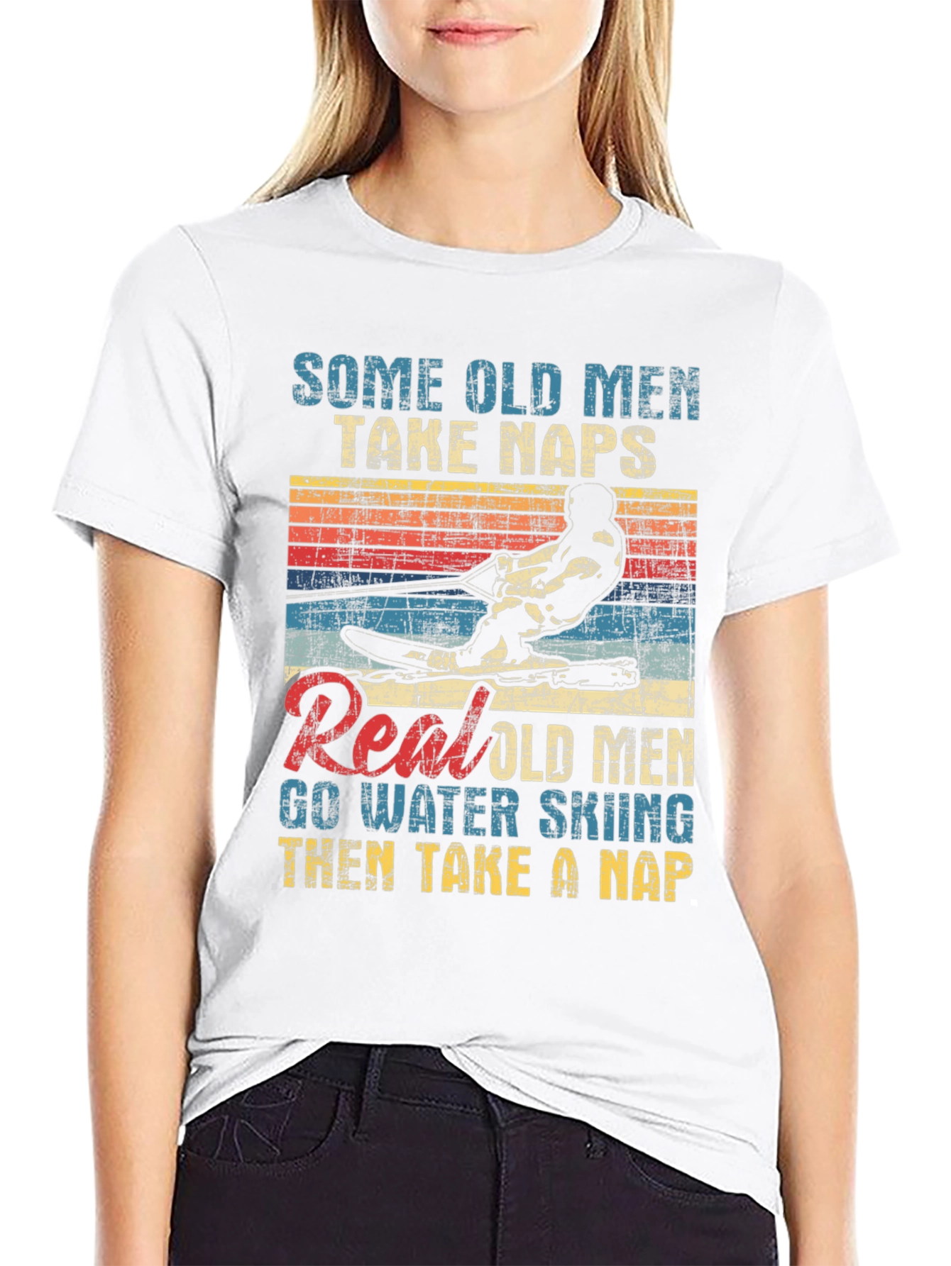 Funny Water Skiing T-Shirt - Real Old Men