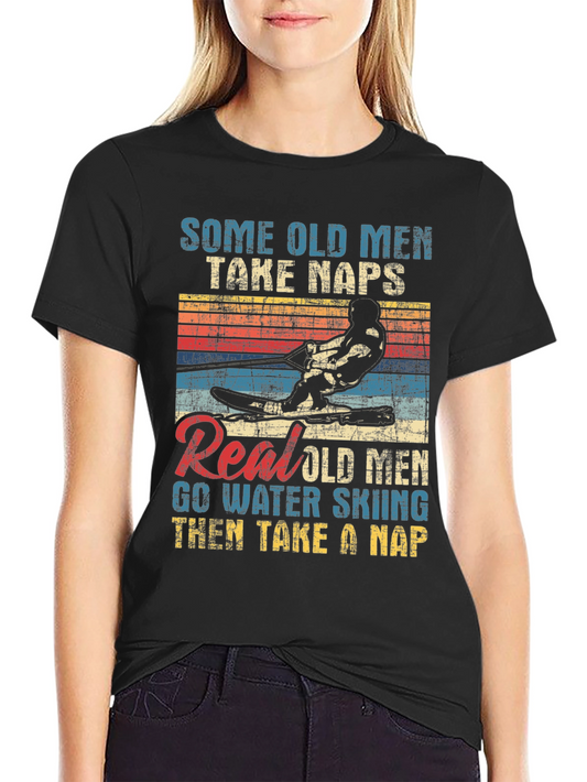 Funny Water Skiing T-Shirt - Real Old Men