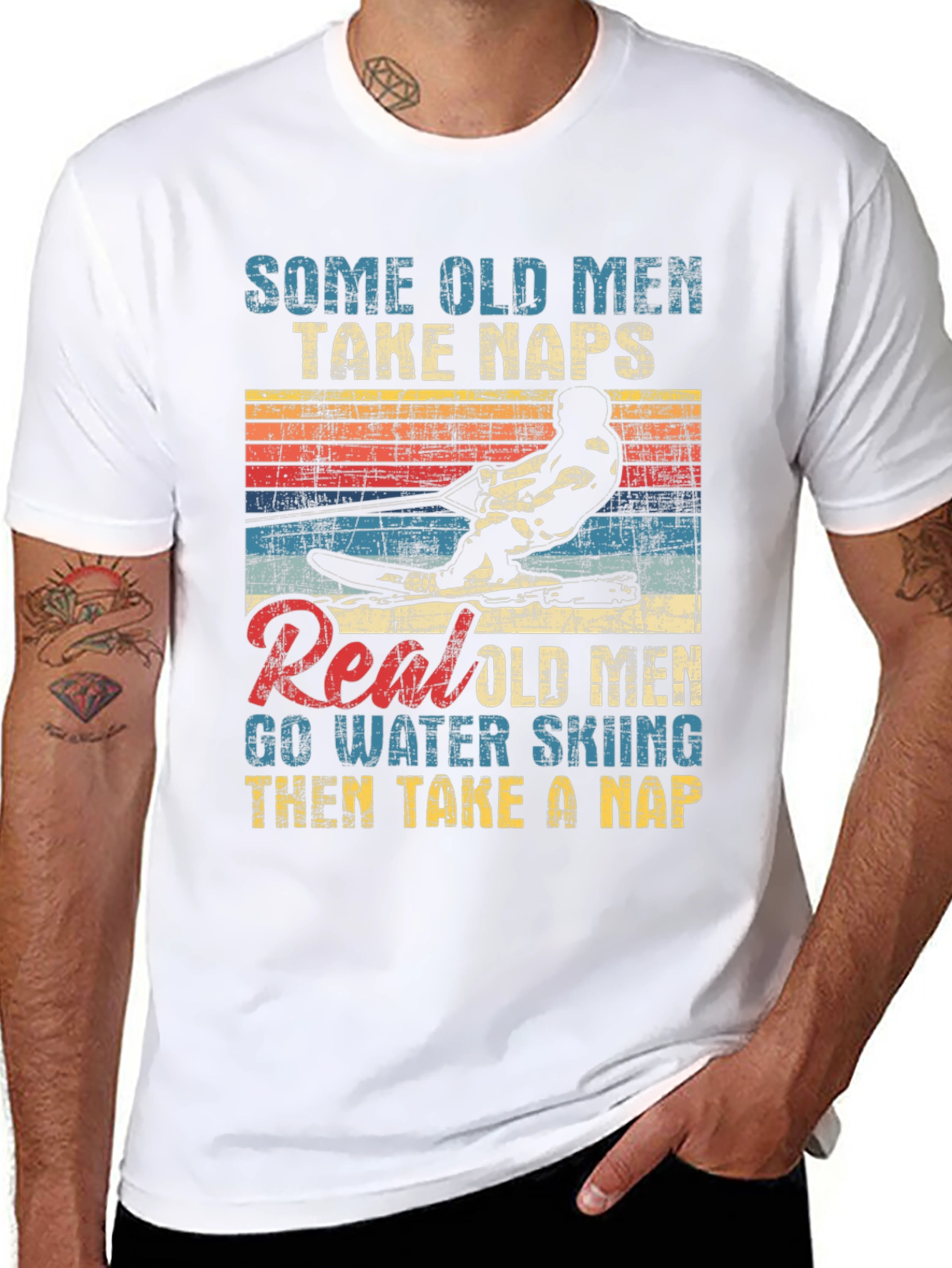 Funny Water Skiing T-Shirt - Real Old Men