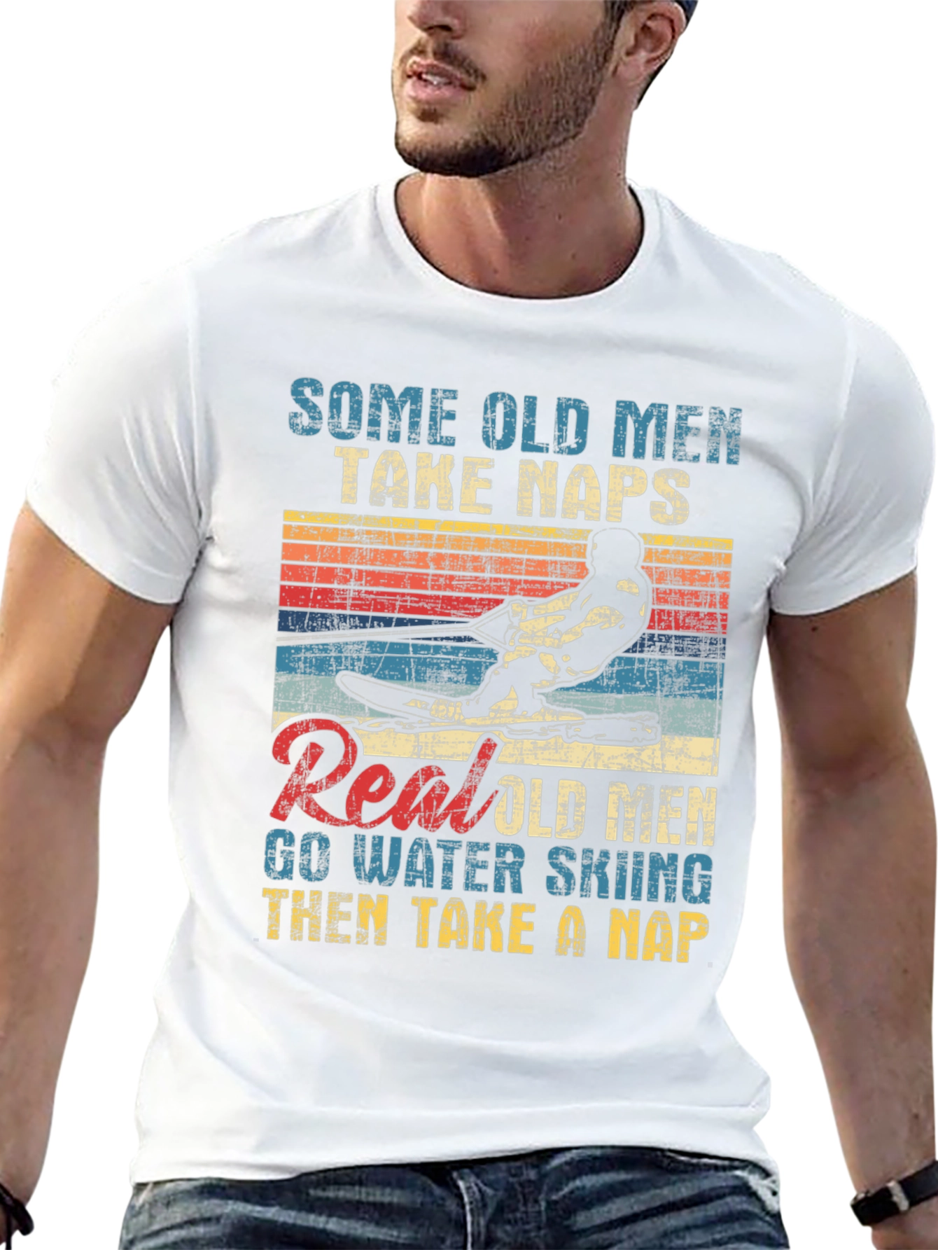 Funny Water Skiing T-Shirt - Real Old Men