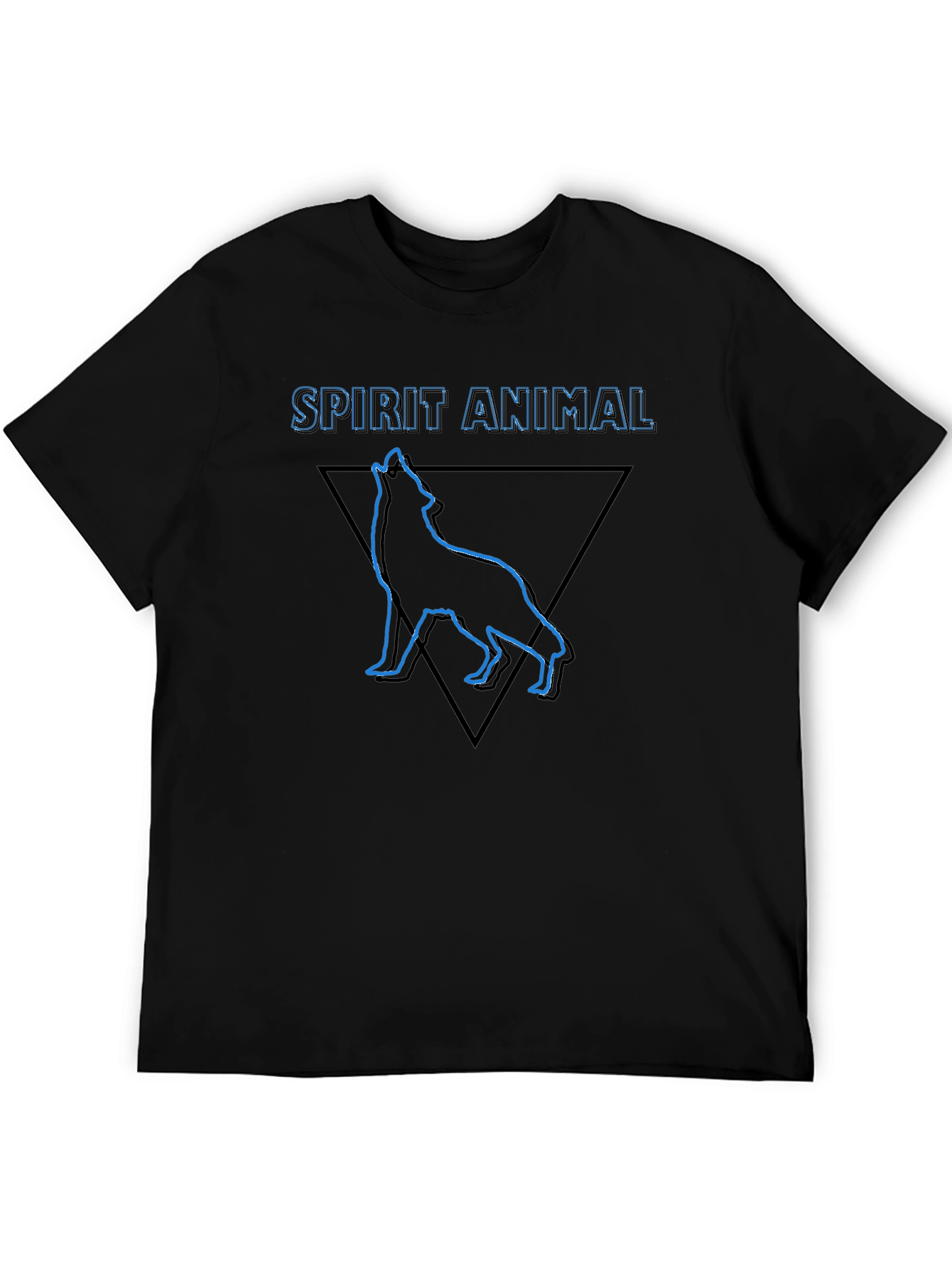 Spirit Animal Wolf Graphic Tee - Mens Black T-Shirt