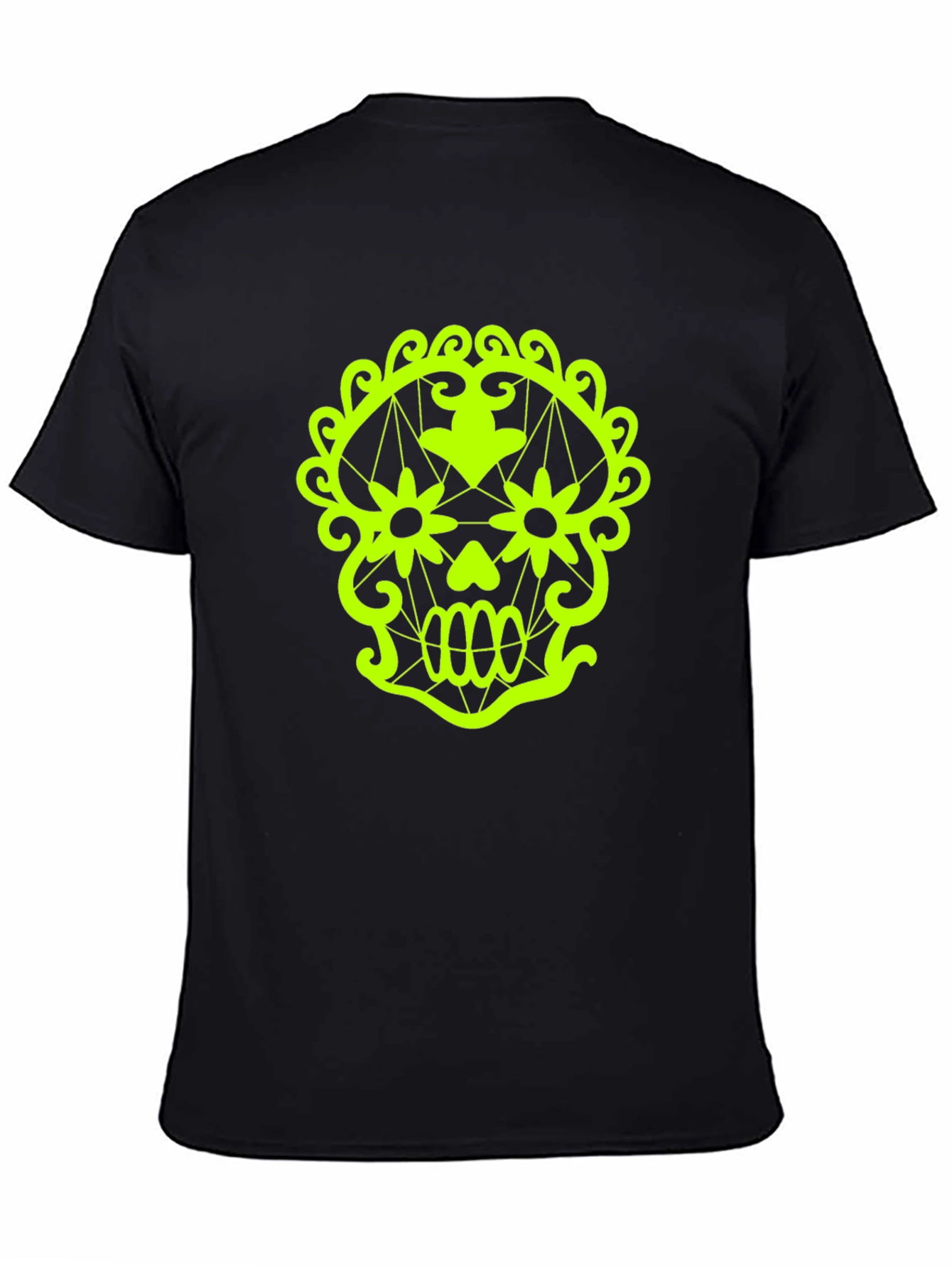 Neon Skull Graphic Tee - Mens Black T-Shirt