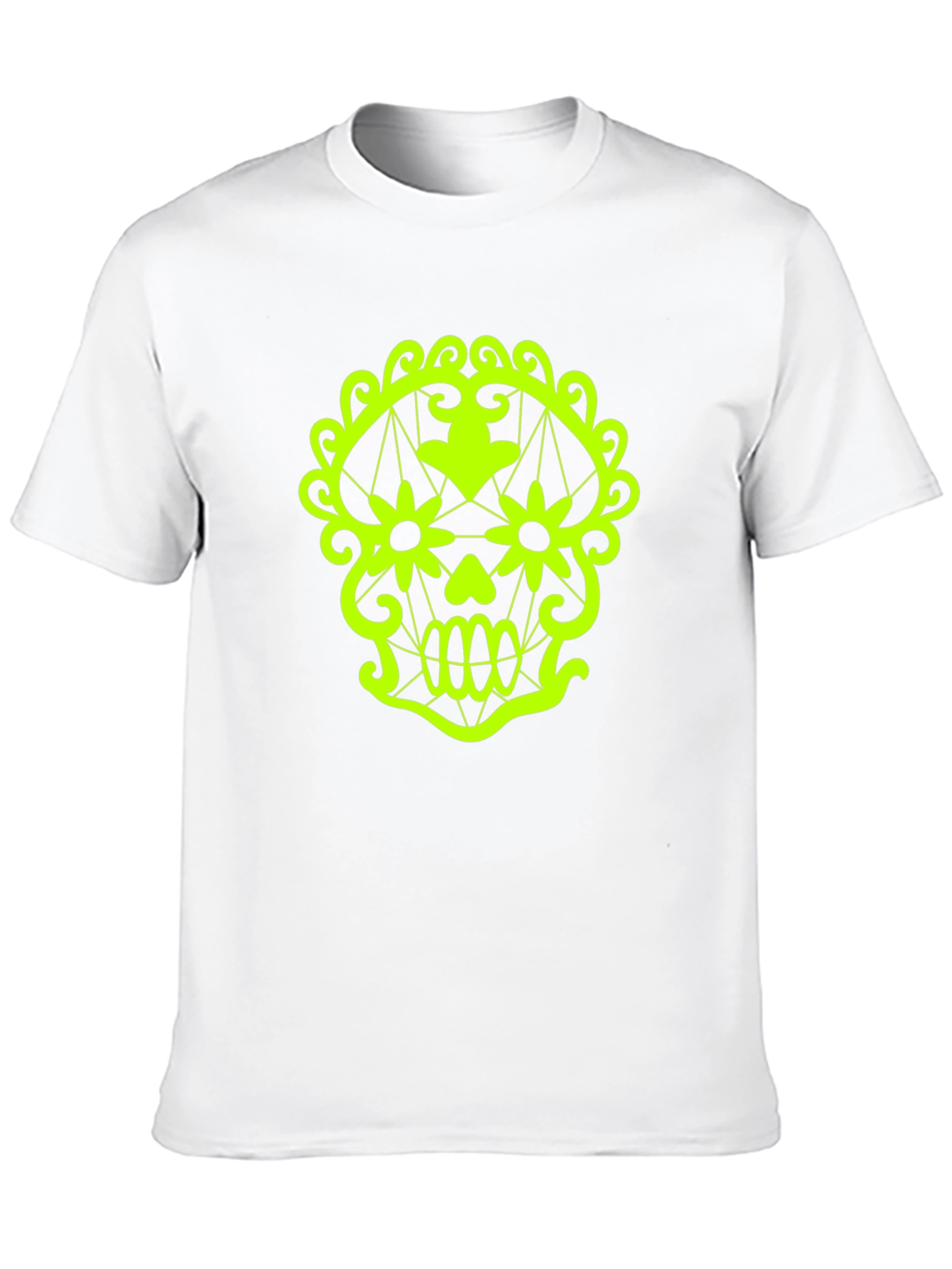 Neon Skull Graphic Tee - Mens Black T-Shirt